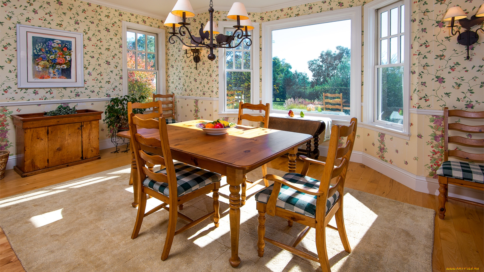 интерьер, столовая, стулья, стол