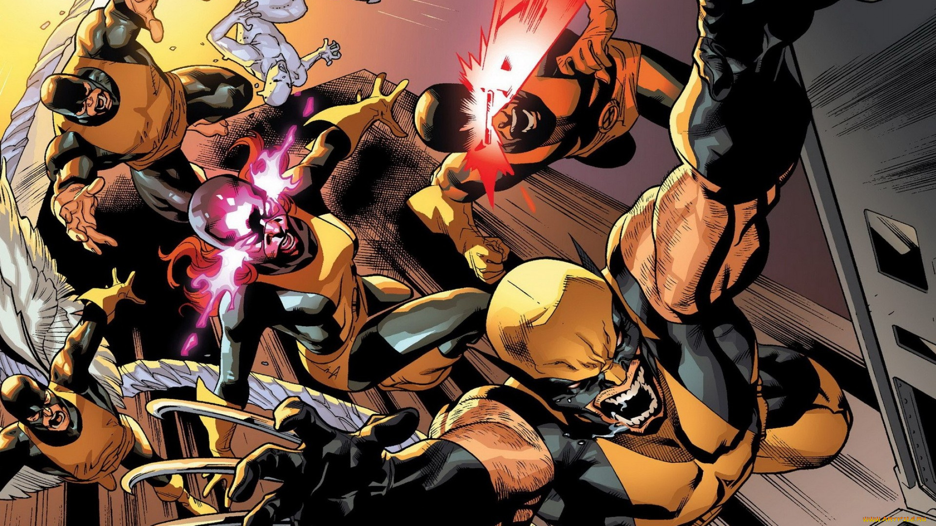 рисованные, комиксы, циклоп, росомаха