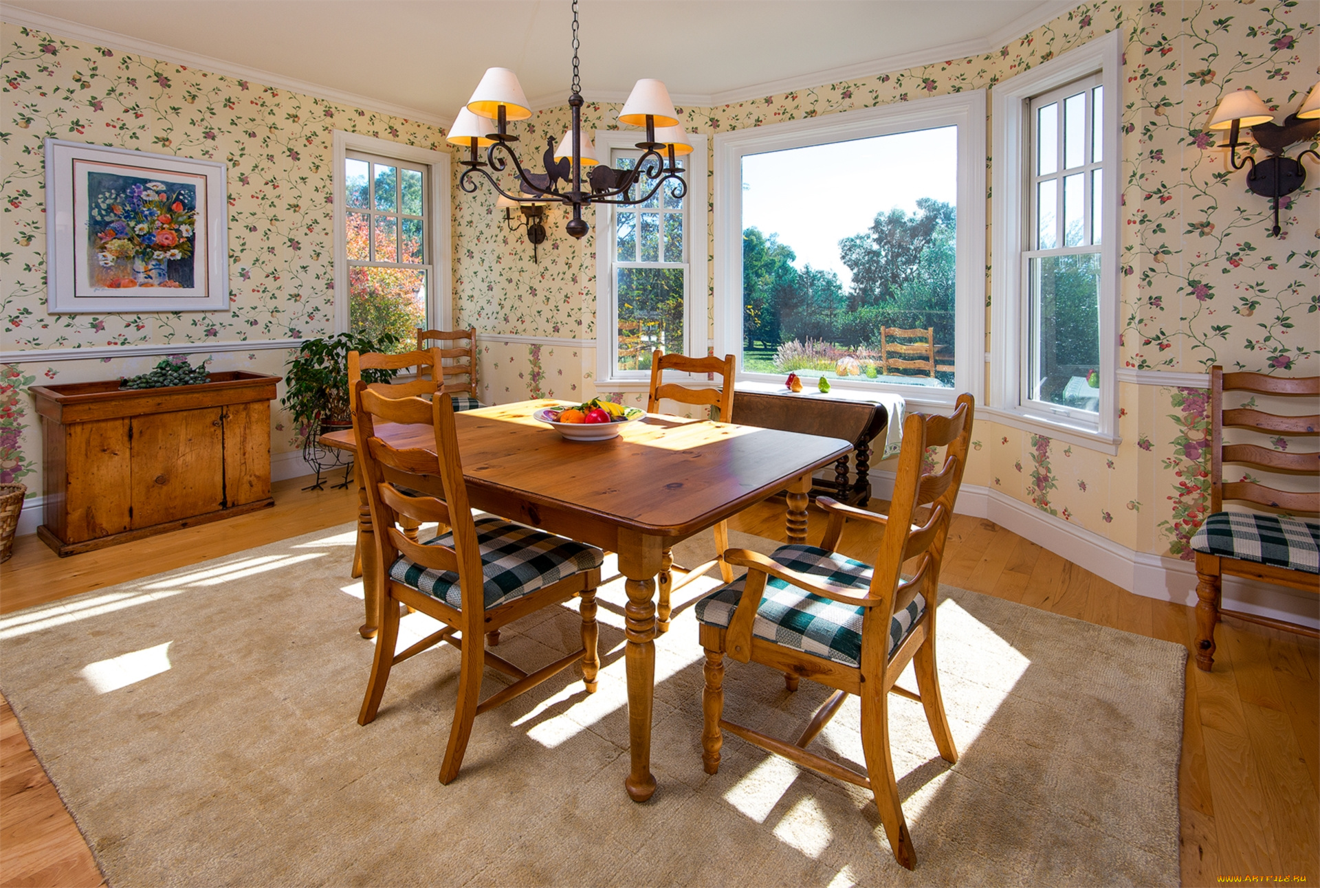 интерьер, столовая, стулья, стол