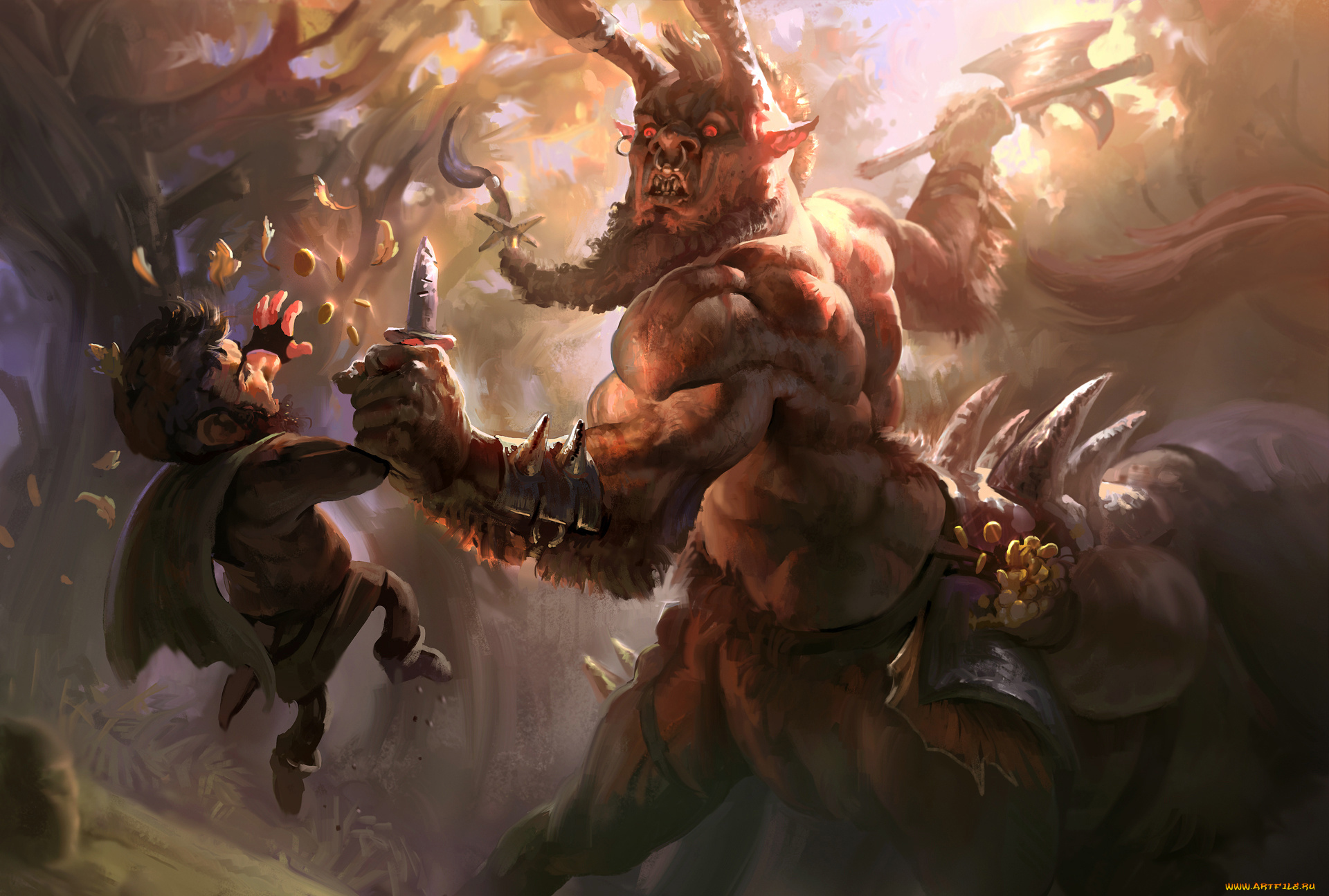 фэнтези, существа, демон, монстр, гном