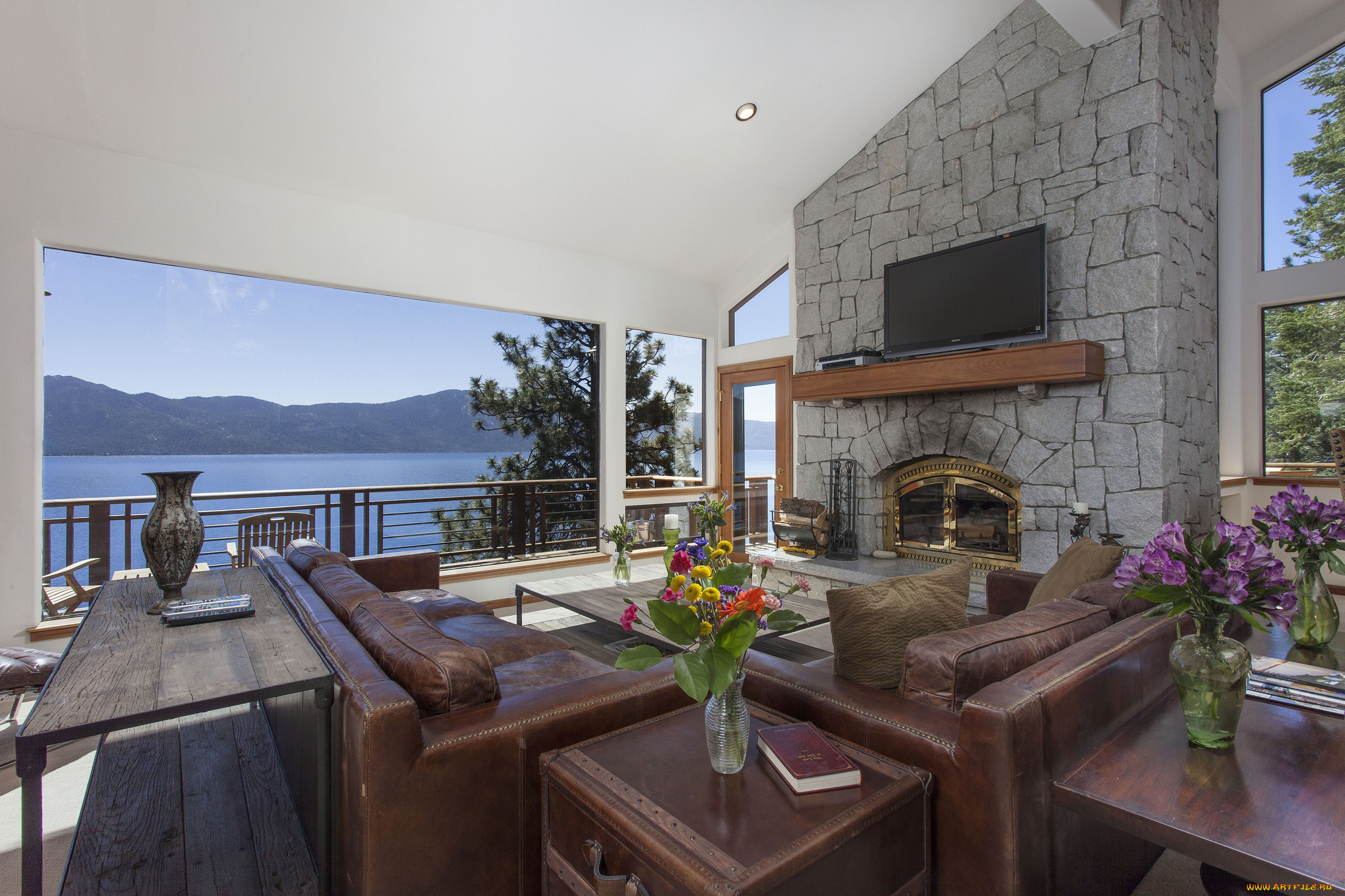 интерьер, веранды, , террасы, , балконы, диваны, камин