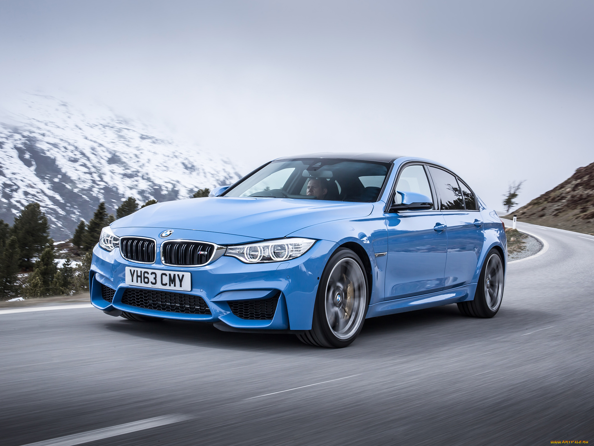 автомобили, bmw, m3, синий, 2014г, f80, uk-spec