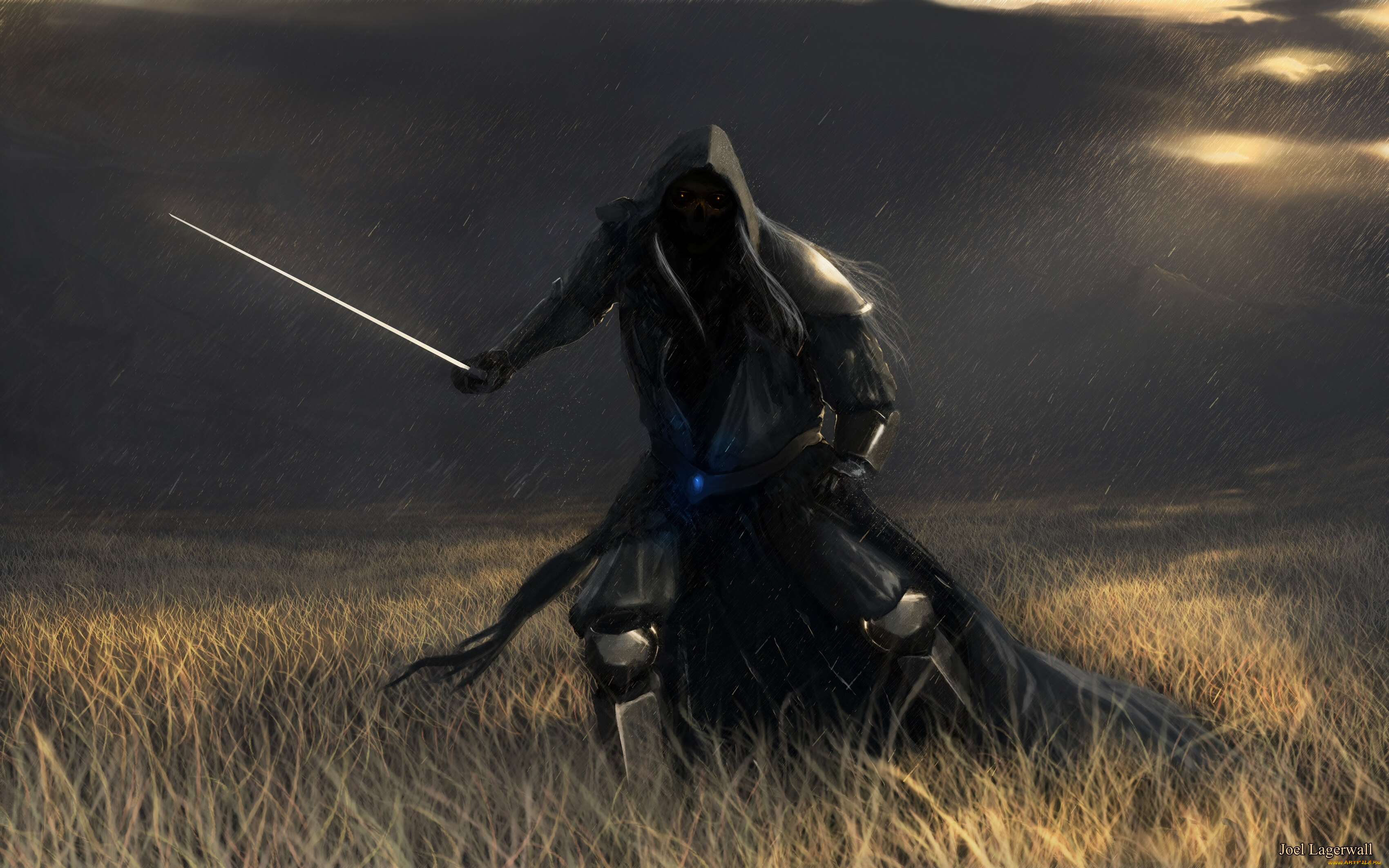 фэнтези, нежить, дождь, луг, смерть