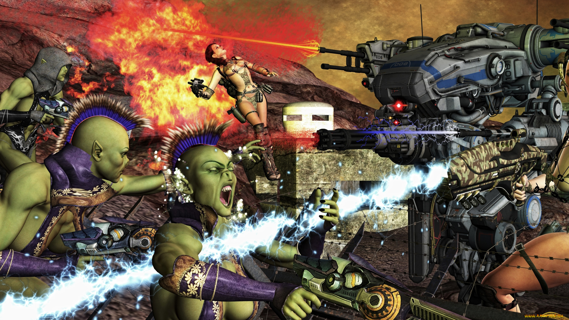 3д, графика, фантазия, , fantasy, девушка, взгляд, фон, оружие, халки