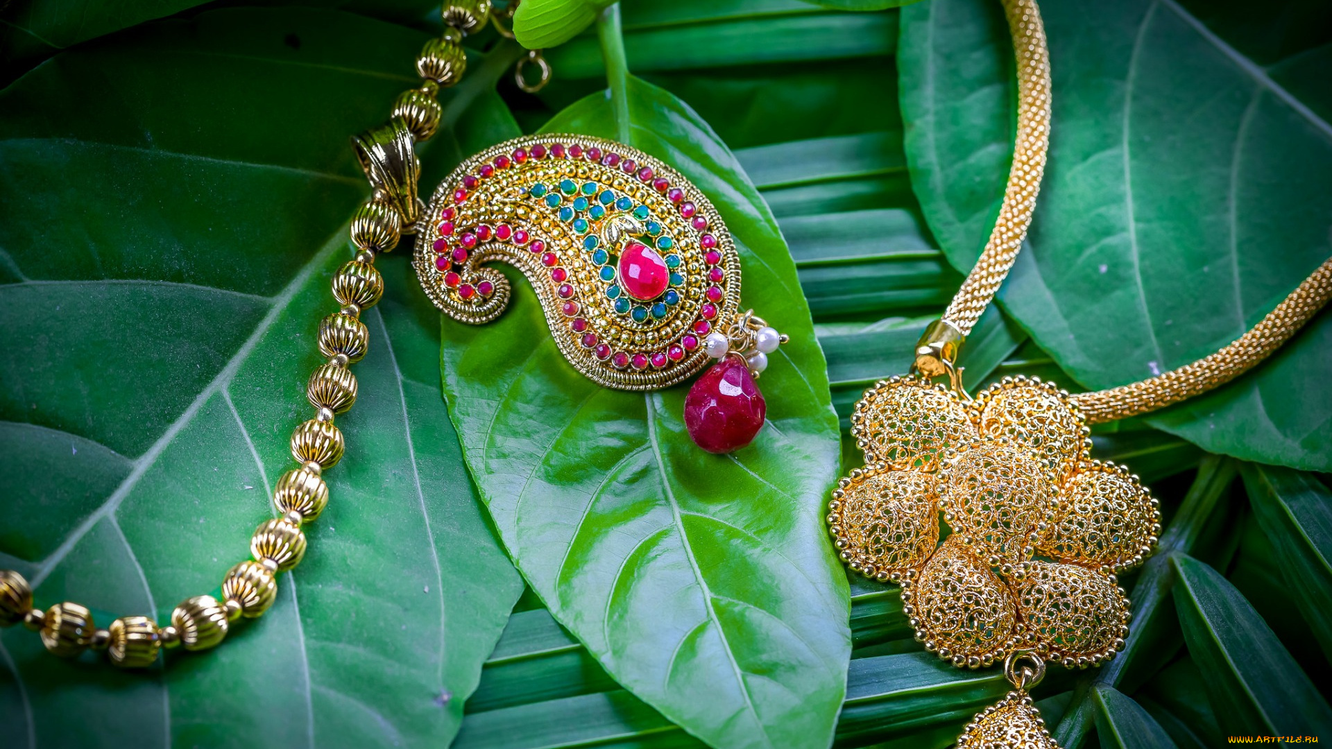 разное, украшения, , аксессуары, , веера, ювелирка, листья, кулон, колье, драгоценности, золото, камни