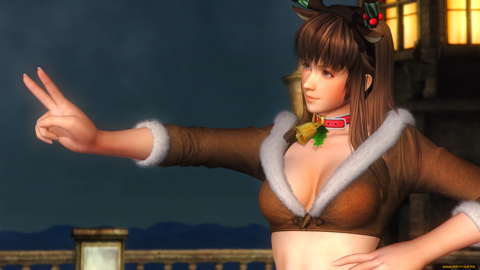 видео, игры, dead, or, alive, 5, девушка, взгляд, фон, жест