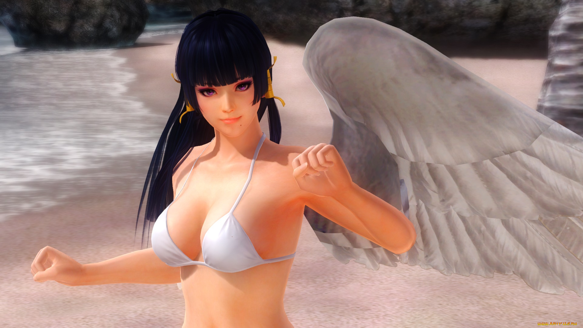 видео, игры, dead, or, alive, 5, девушка, взгляд, фон, ангел