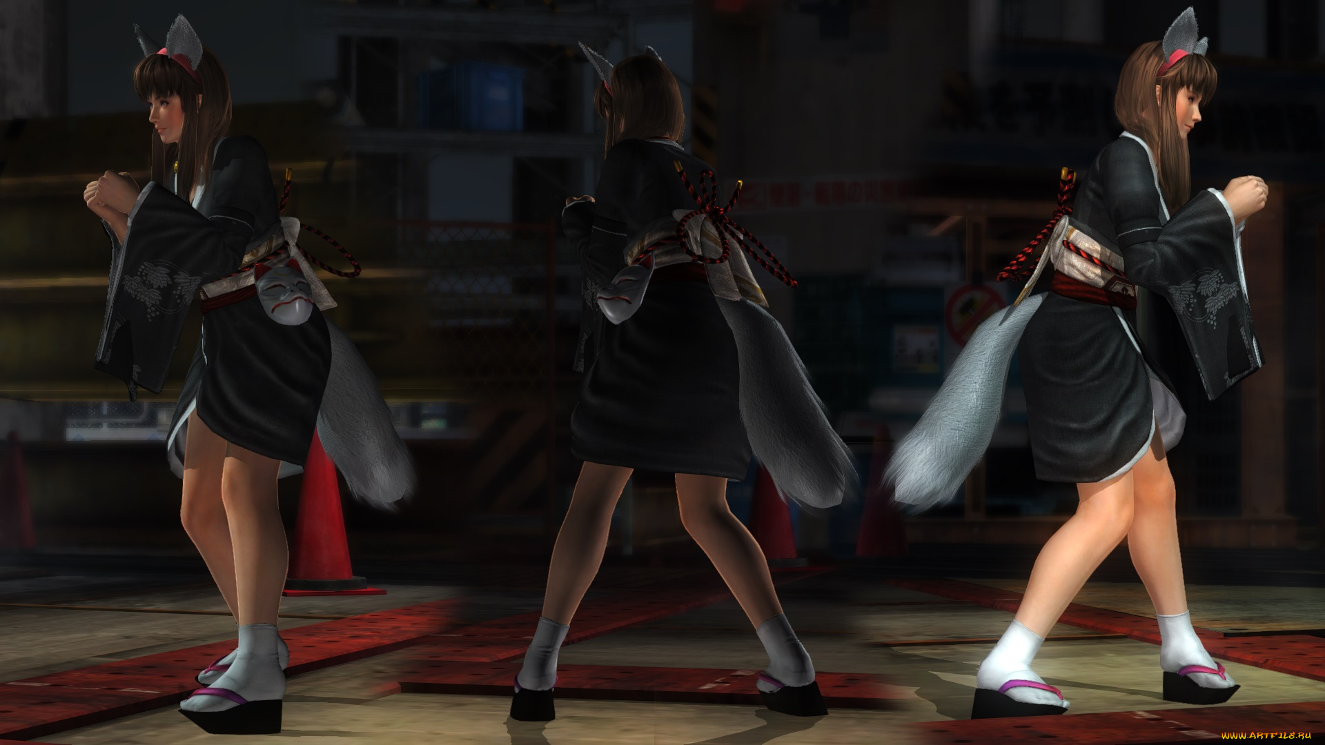 видео, игры, dead, or, alive, 5, девушки, взгляд, фон, хвостики