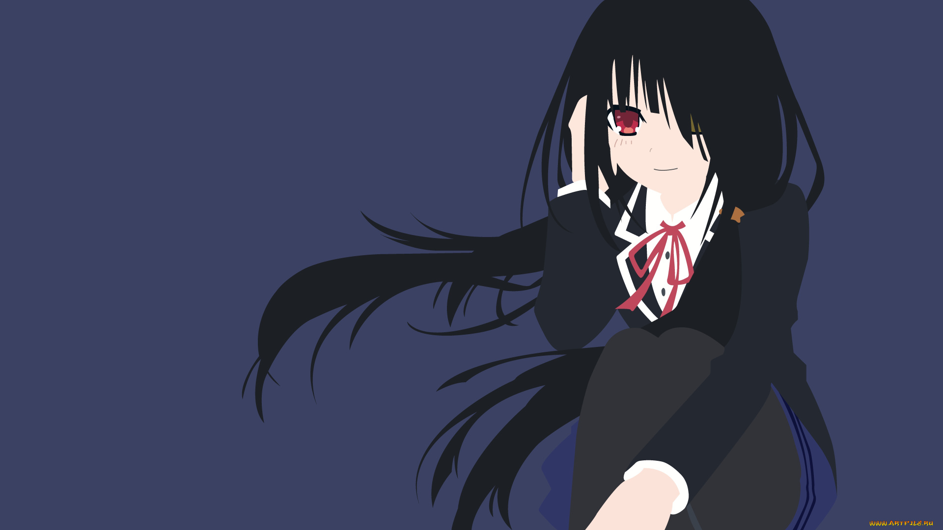 аниме, date, a, live, фон, взгляд, девушка