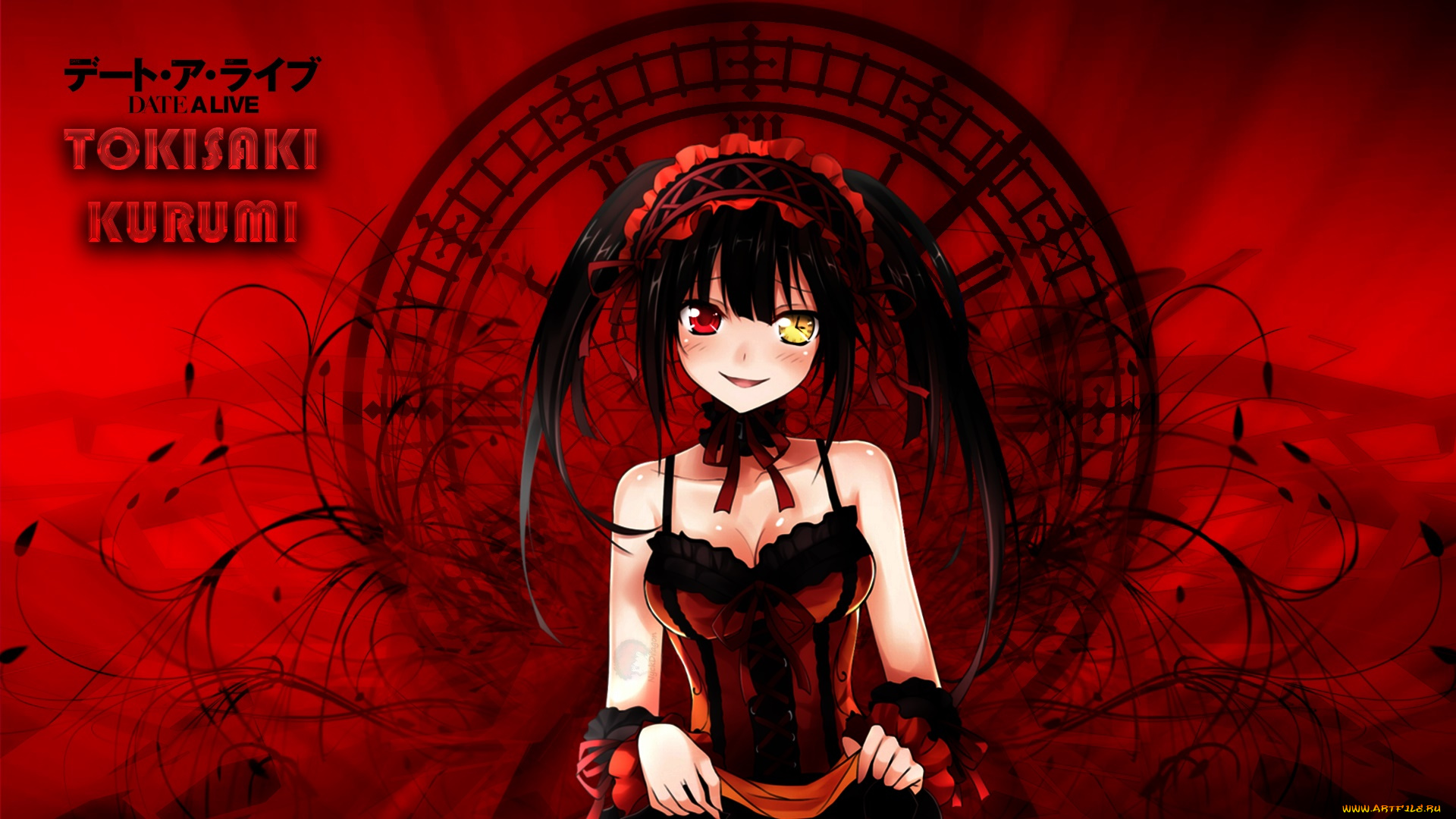 аниме, date, a, live, фон, взгляд, девушка