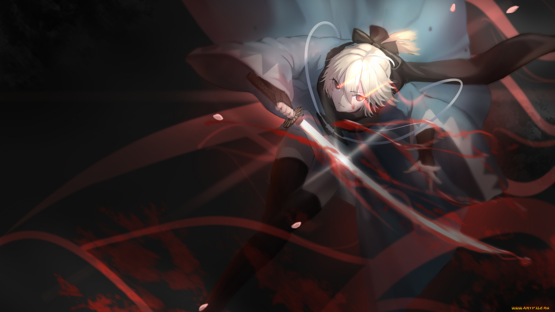 аниме, fate, stay, night, sakura, saber