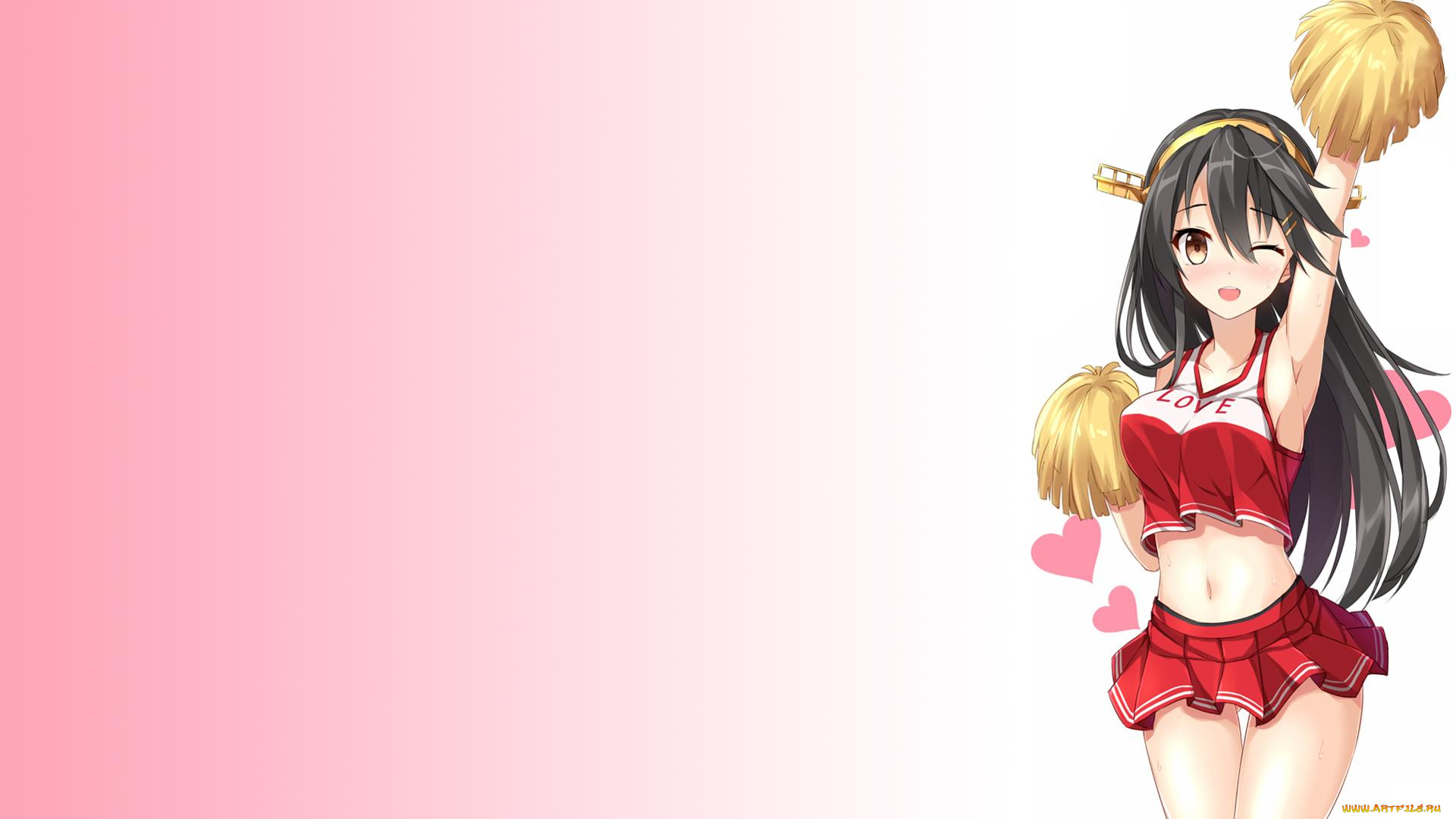 аниме, kantai, collection, взгляд, девушка, фон