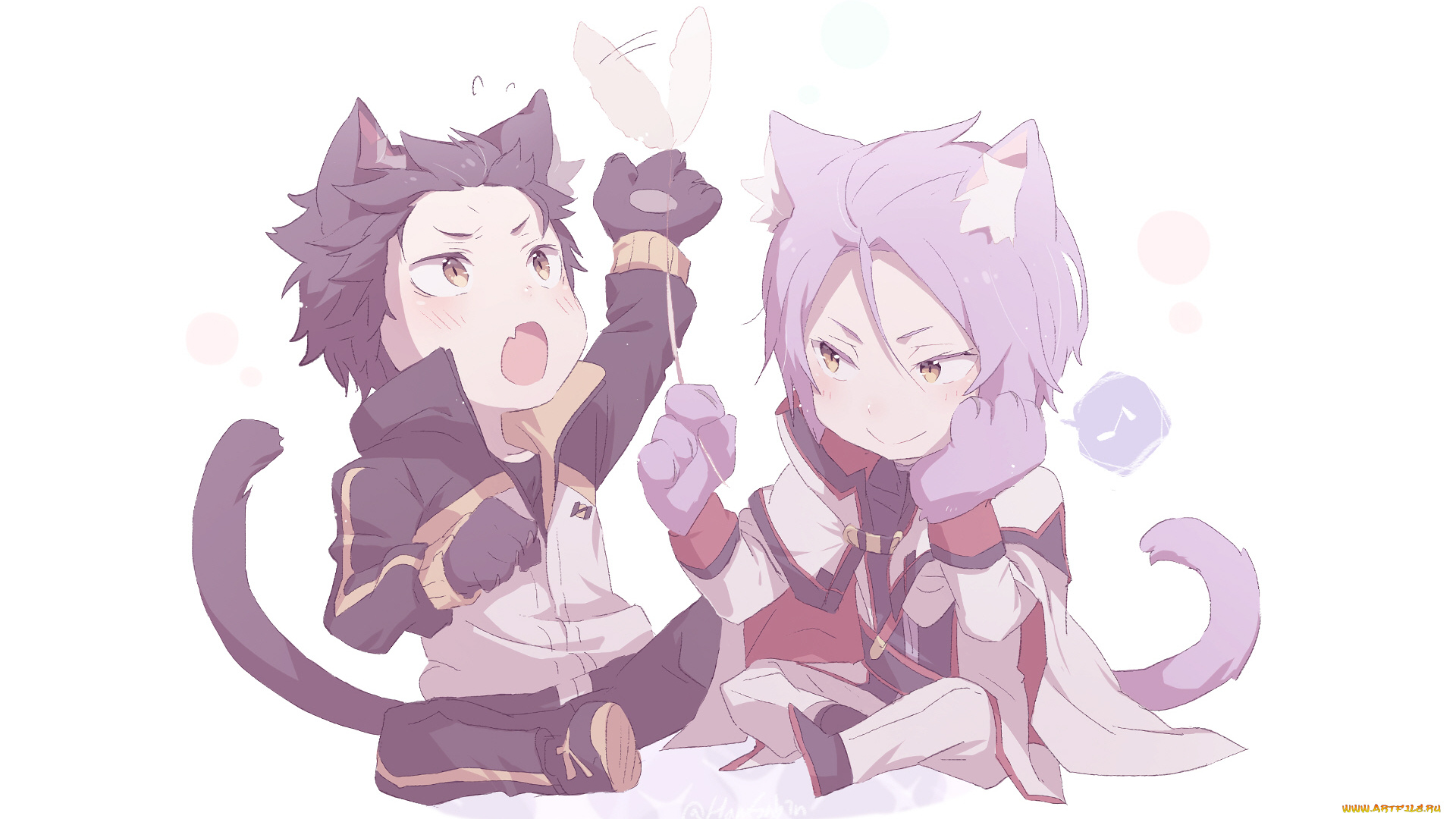 аниме, re, , zero, kara, hajimeru, isekai, seikatsu, котятки