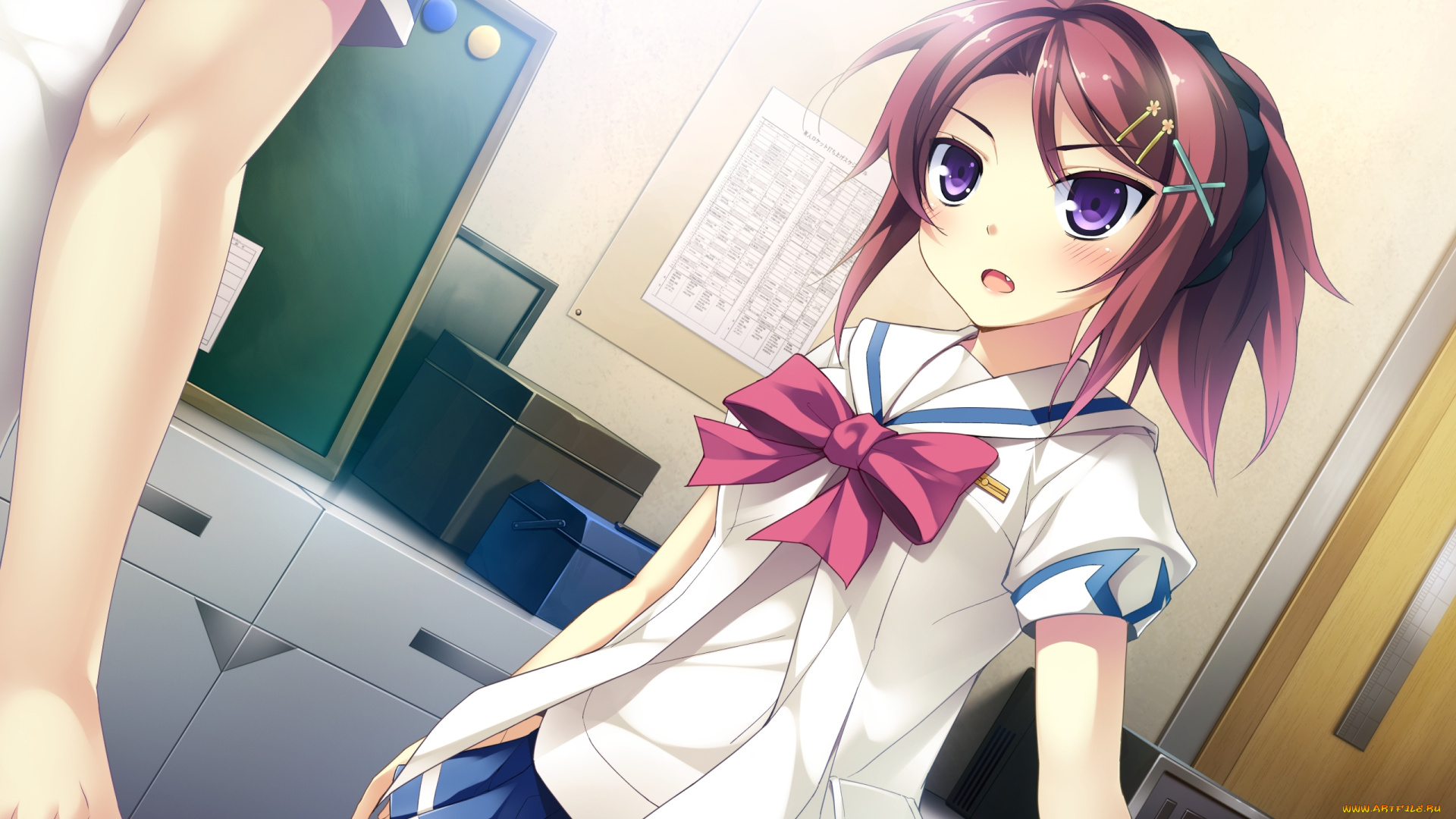 аниме, ryuusei, kiseki, -shooting, probe, фон, взгляд, девушка