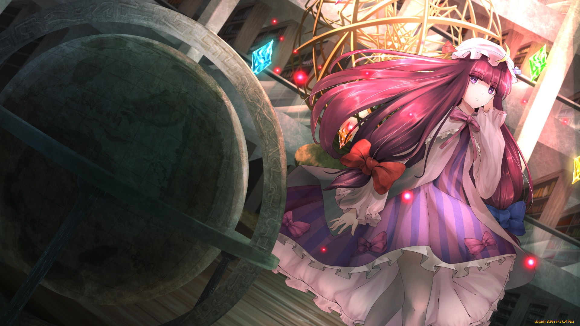 аниме, touhou, девушка, фон, взгляд