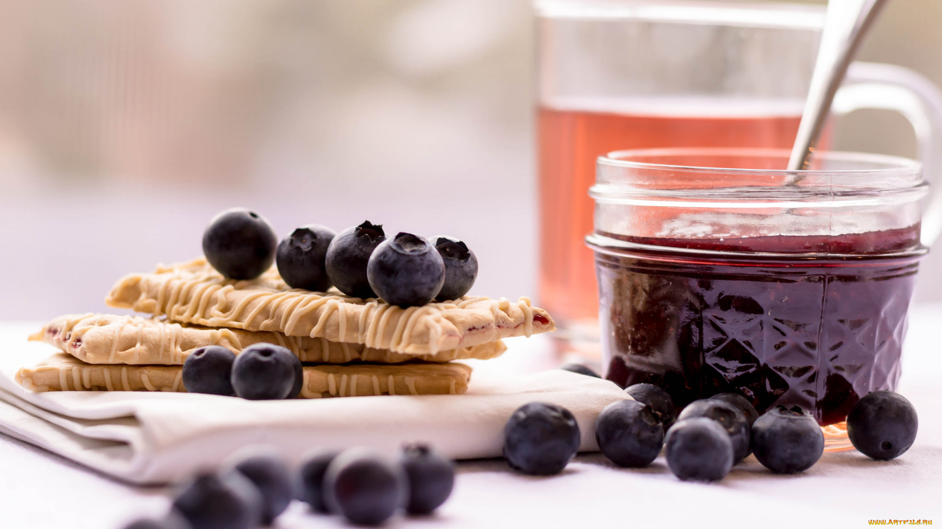 еда, мёд, , варенье, , повидло, , джем, черника, вкусно, ложка, ягода, джем