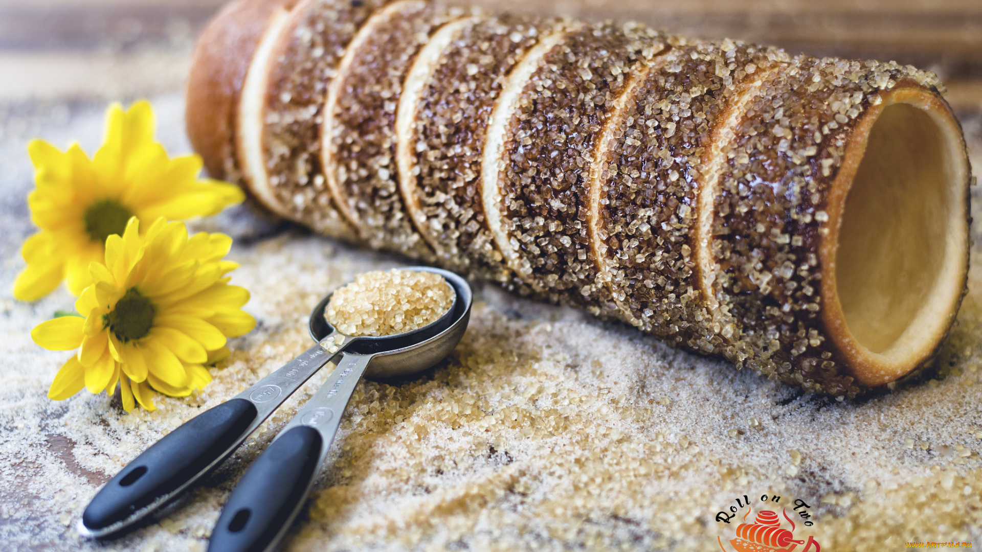 еда, пирожные, , кексы, , печенье, цветы, ложка, сахар, трубочка