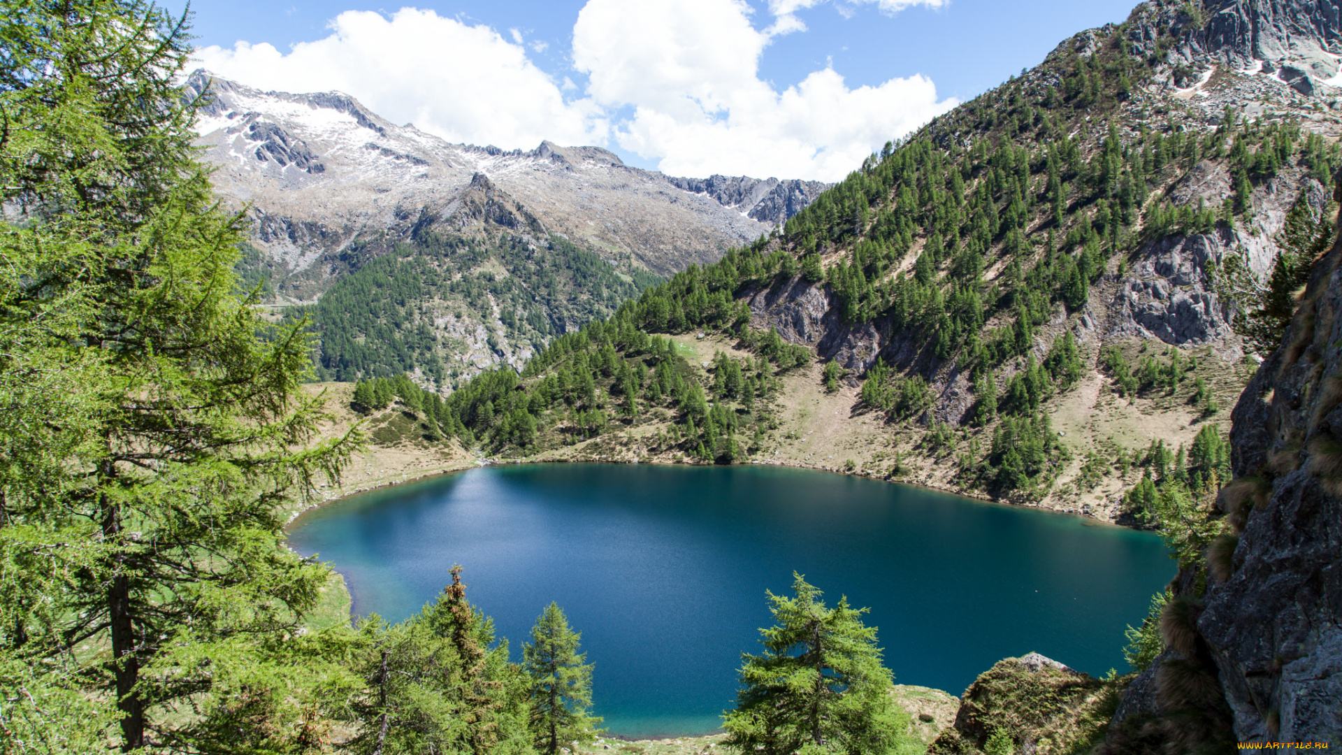 природа, реки, озера, озеро, деревья, горы