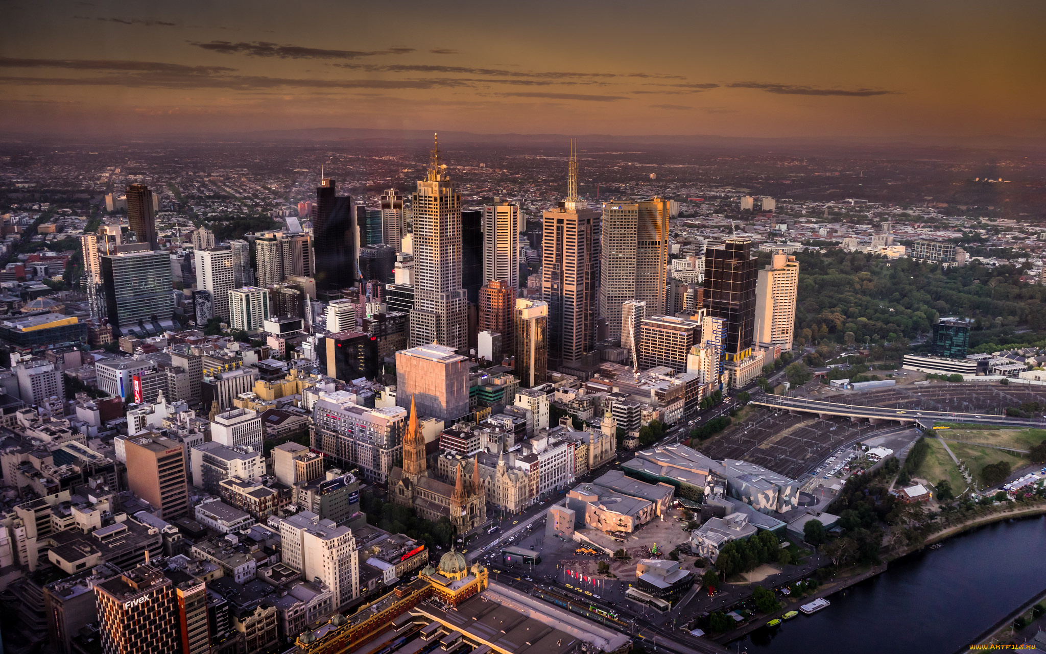 melbourne, города, мельбурн, , австралия, панорама, небоскребы