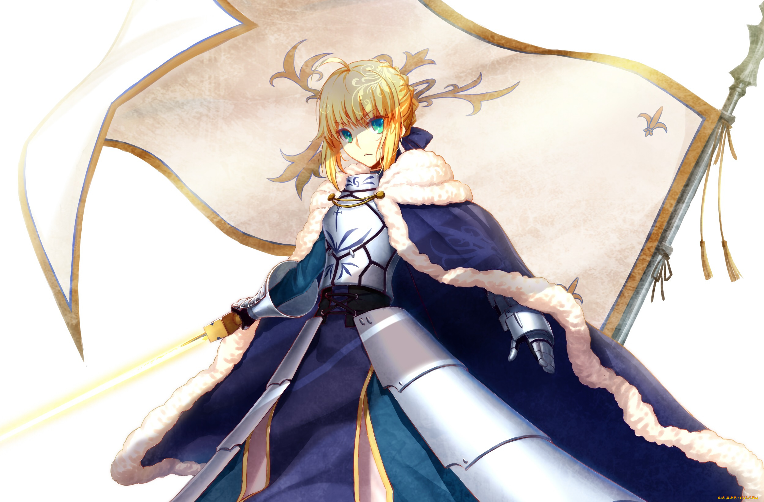 аниме, fate, stay, night, saber