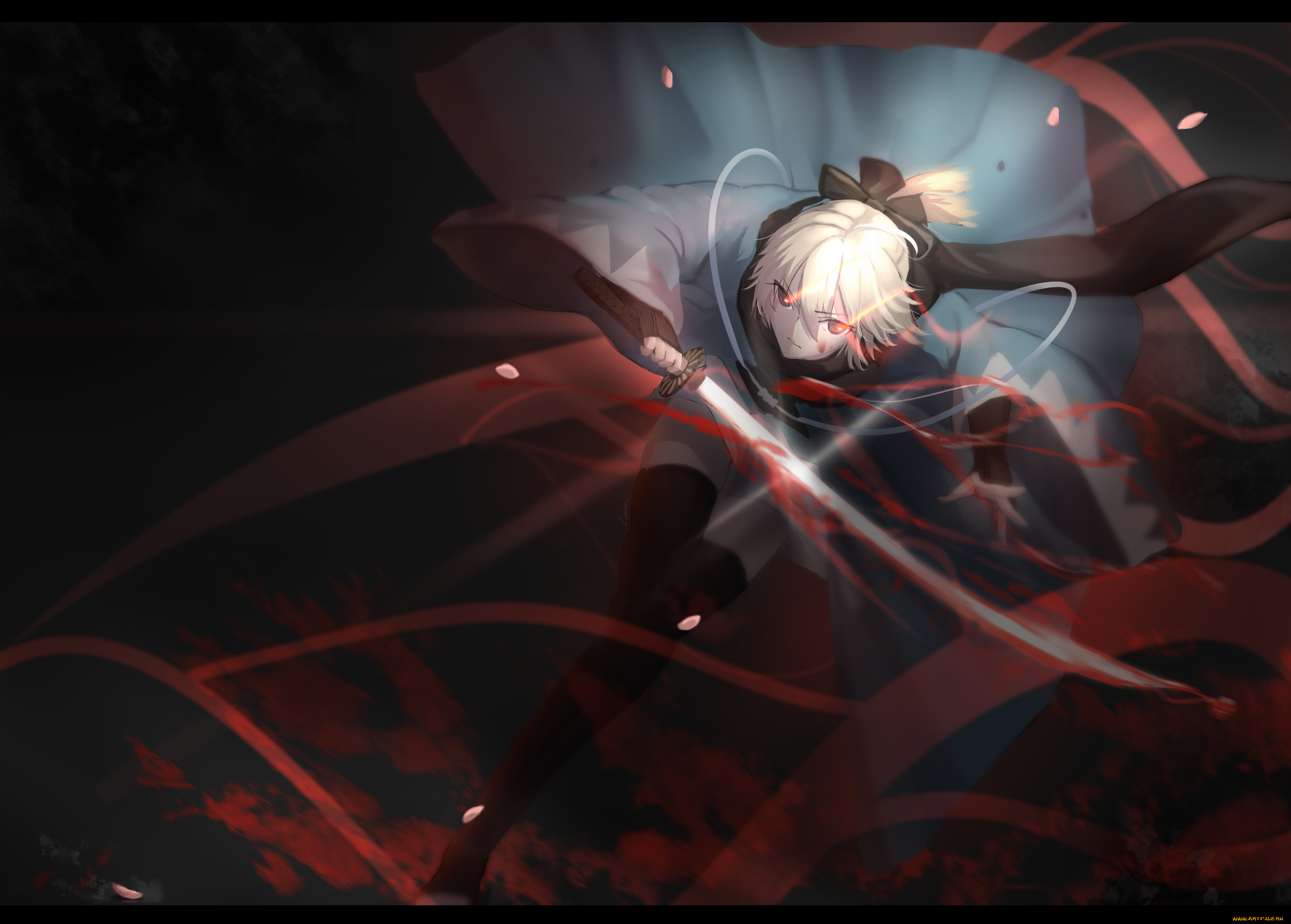 аниме, fate, stay, night, sakura, saber