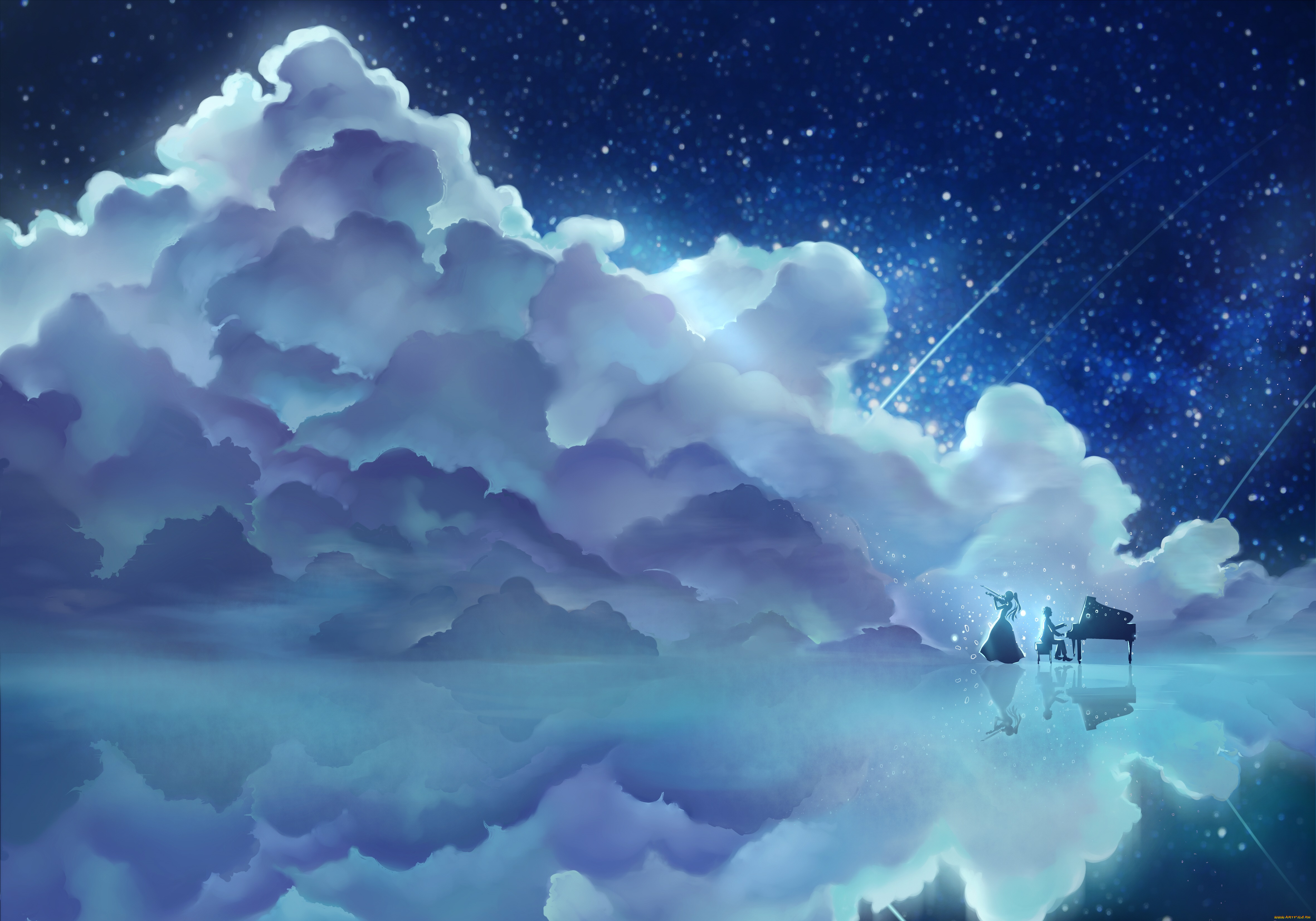 аниме, shigatsu, wa, kimi, no, uso, музыка