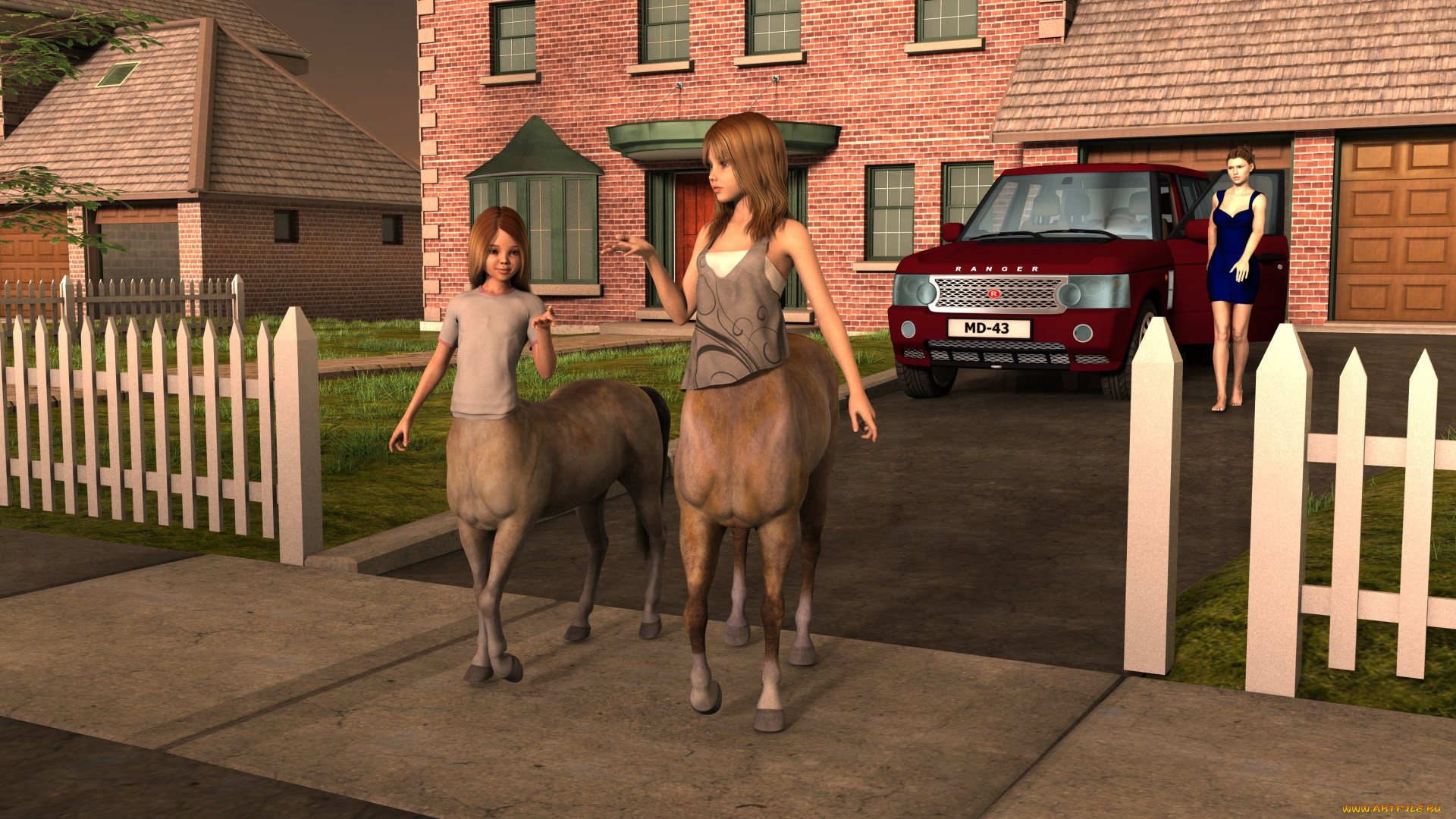 3д, графика, существа, , creatures, фон, взгляд, девушки