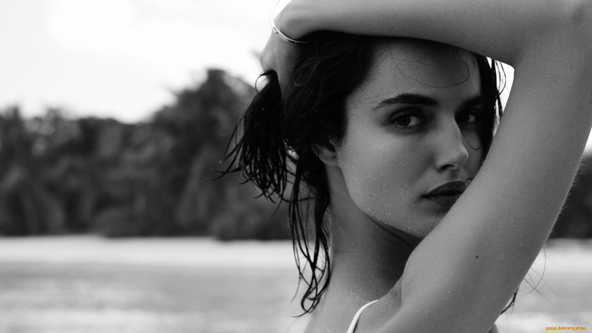 blanca, padilla, девушки, лицо, брюнетка, черно-белая