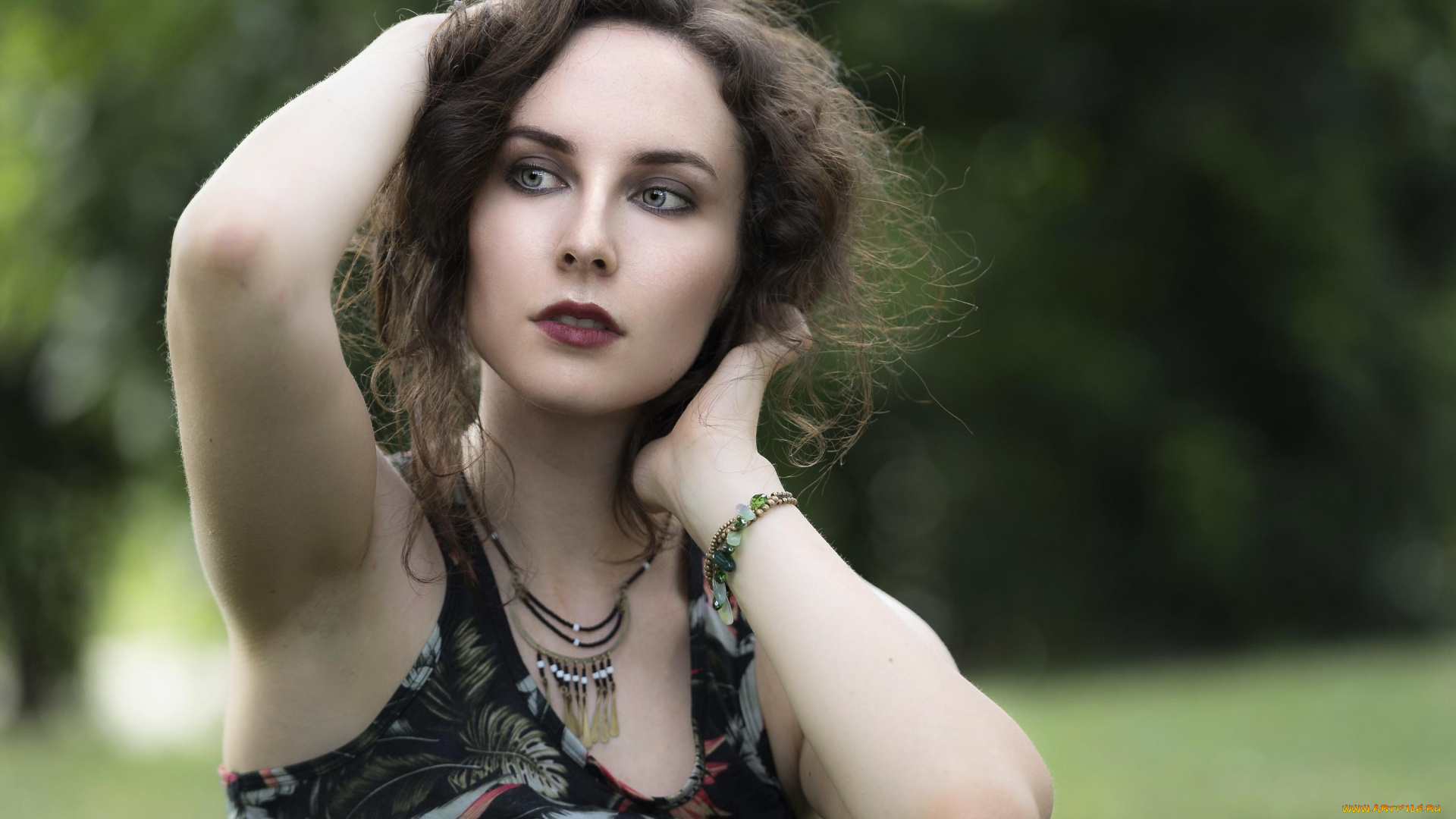 девушки, -unsort, , брюнетки, темноволосые, лицо, ожерелье, шатенка, браслет, linda