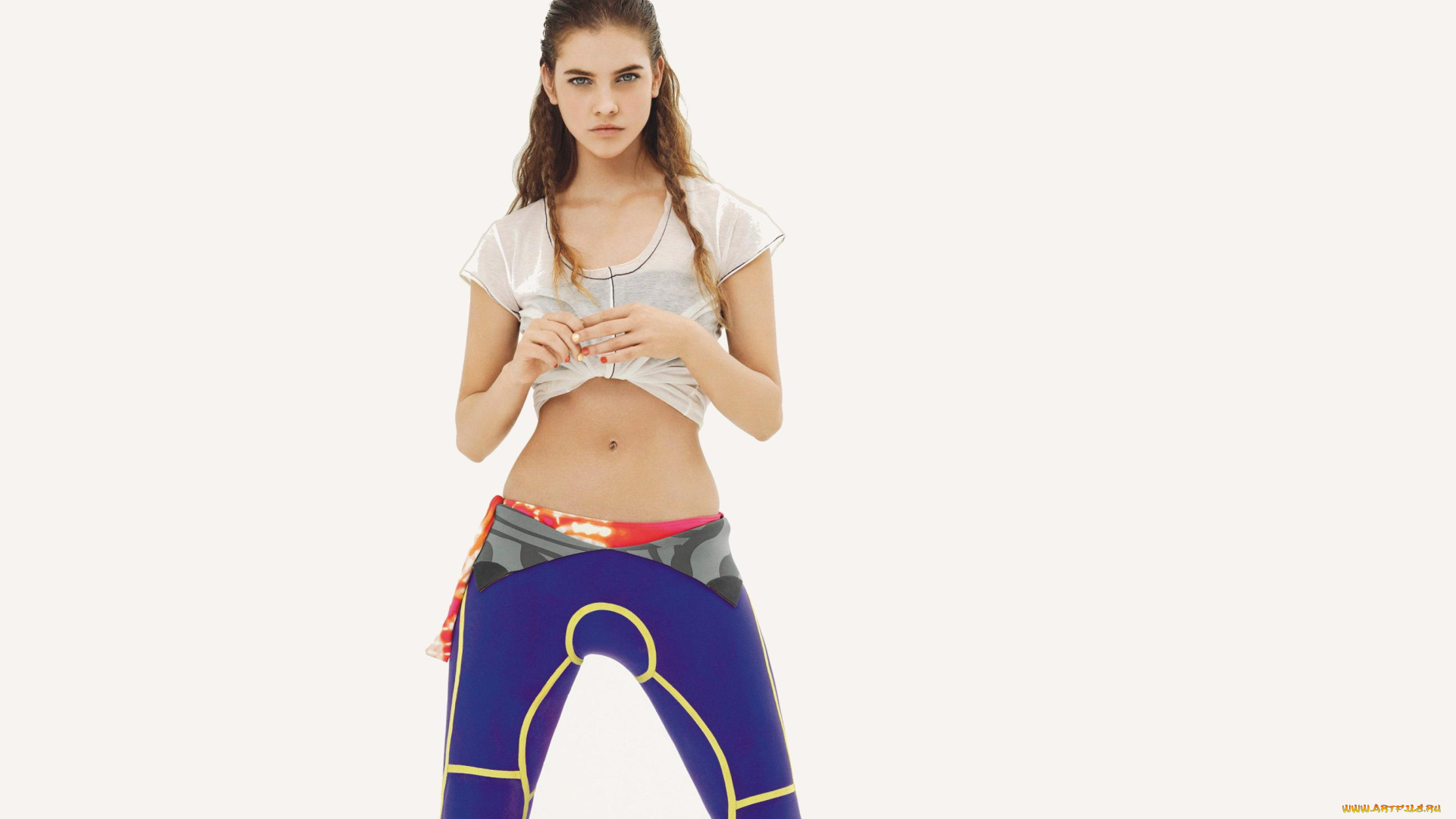 девушки, barbara, palvin, модель, живот, штаны, футболка