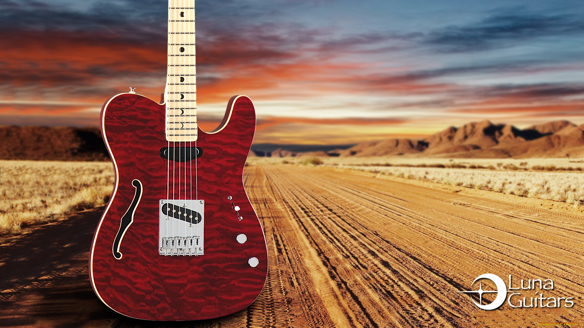 музыка, -музыкальные, инструменты, гитара, дорога, природа