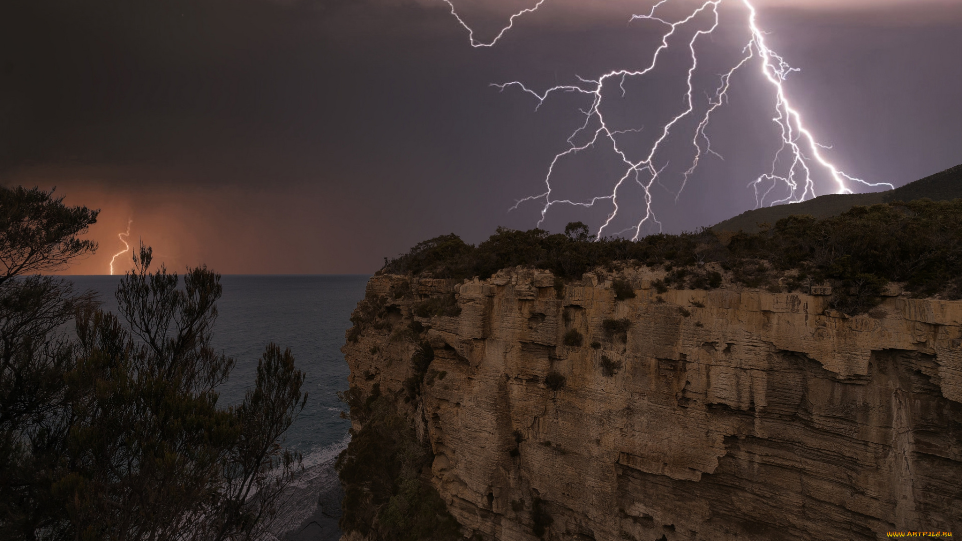 природа, молния, , гроза, простор