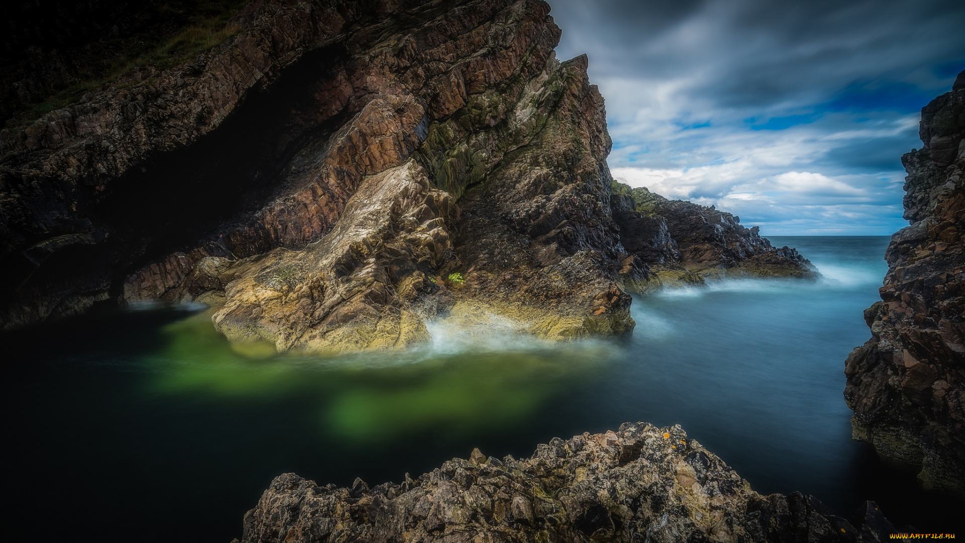 природа, побережье, простор