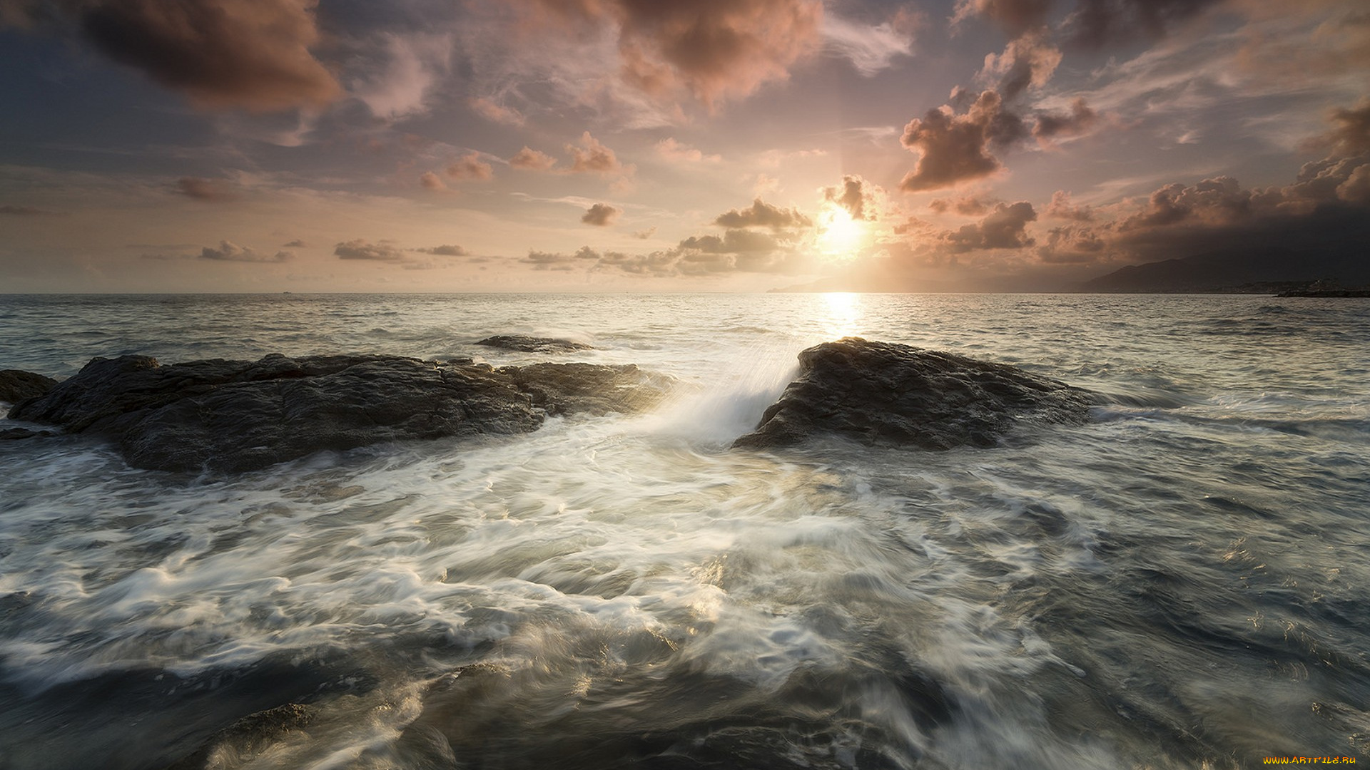 природа, побережье, простор