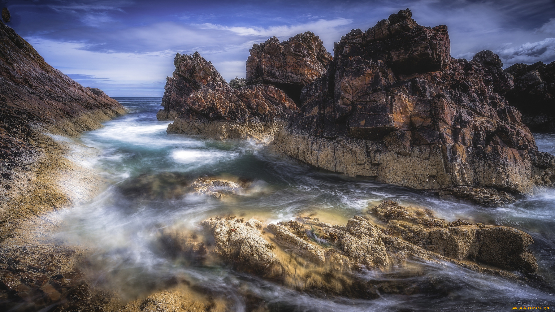 природа, побережье, простор