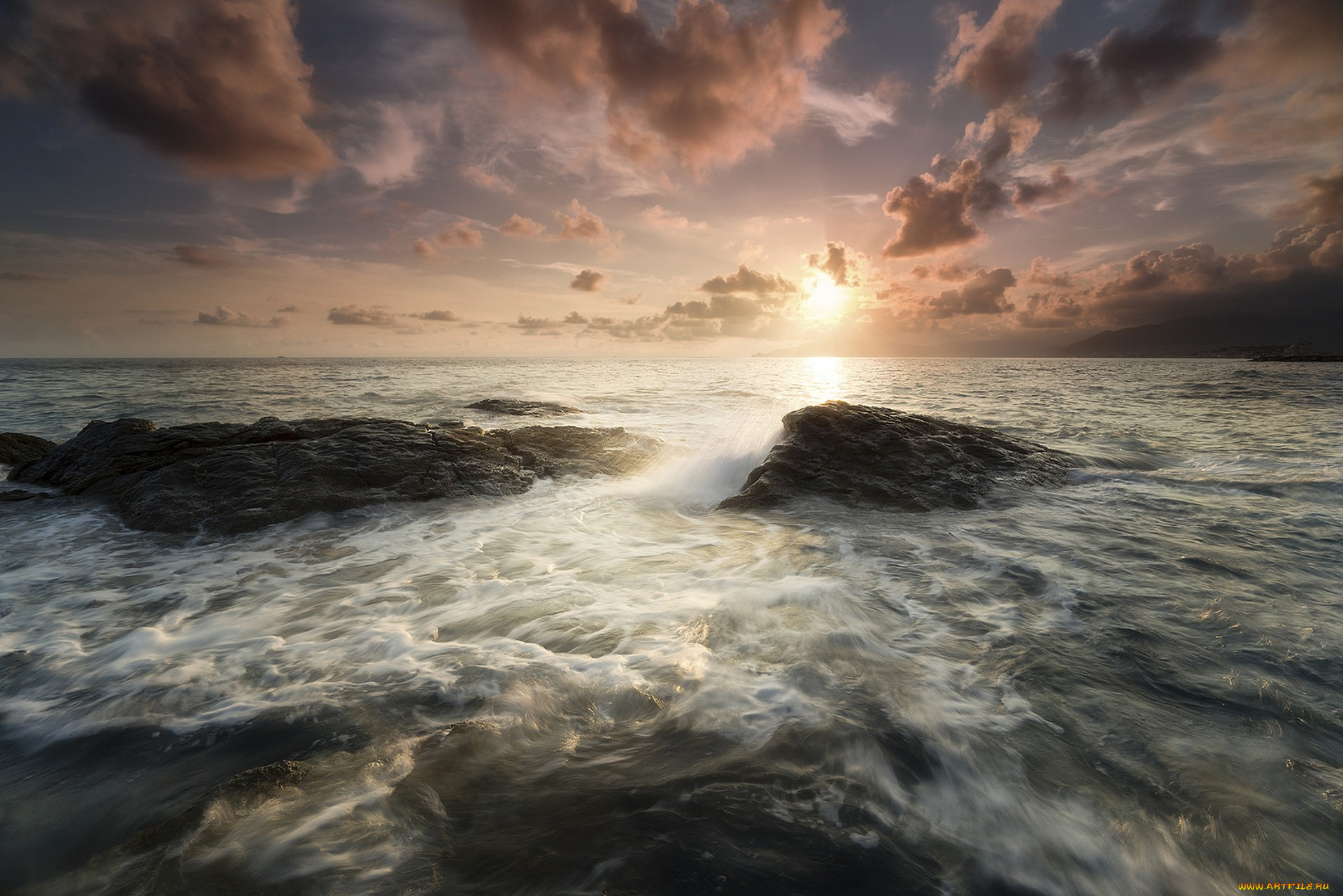 природа, побережье, простор