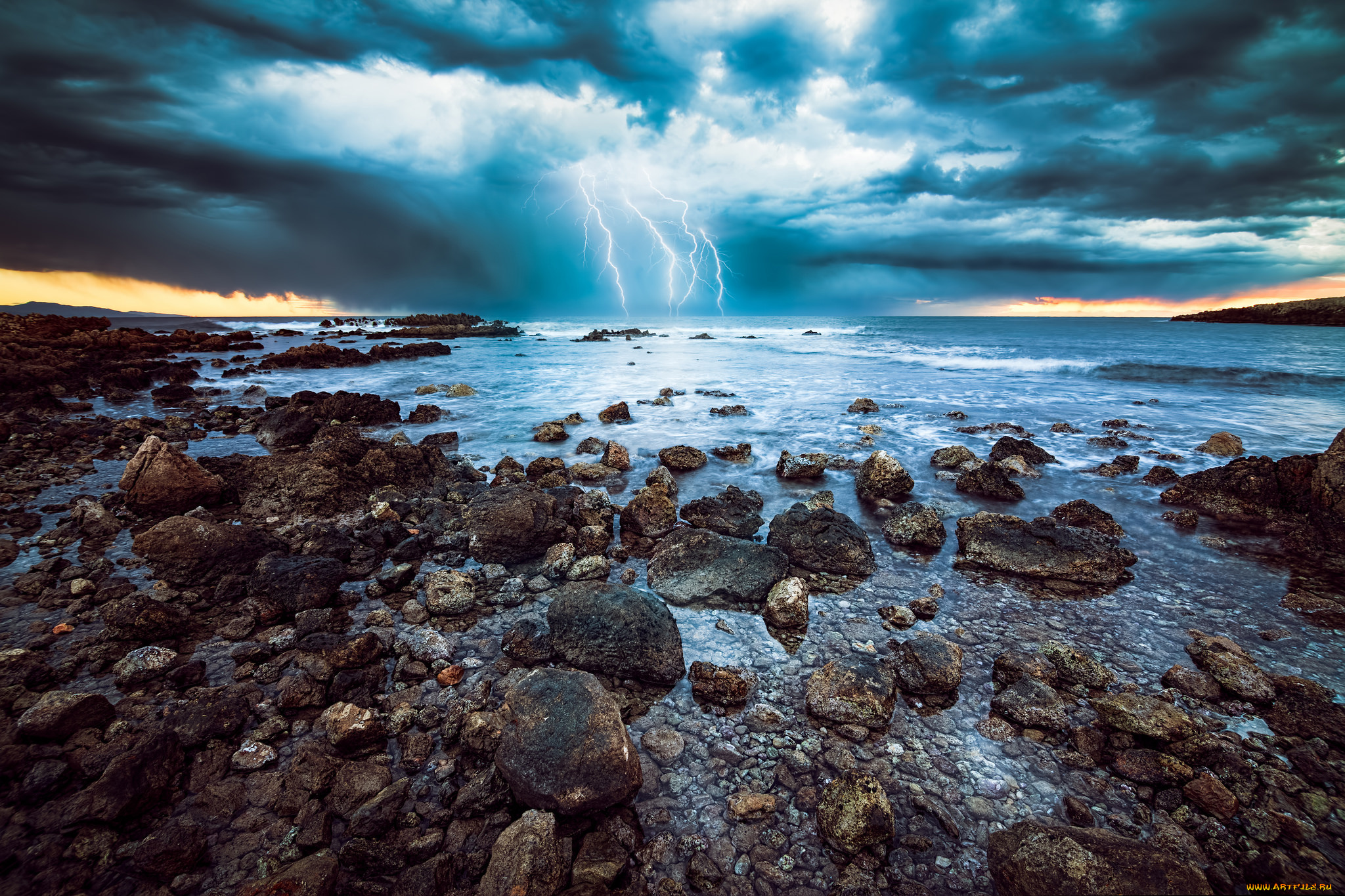 природа, молния, , гроза, простор