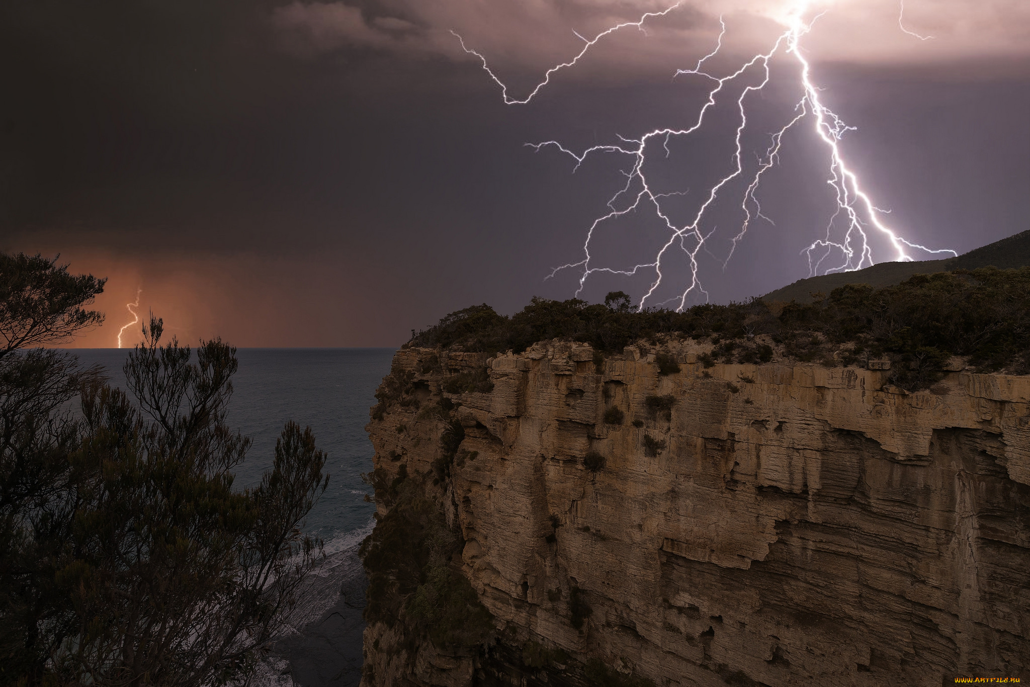 природа, молния, , гроза, простор