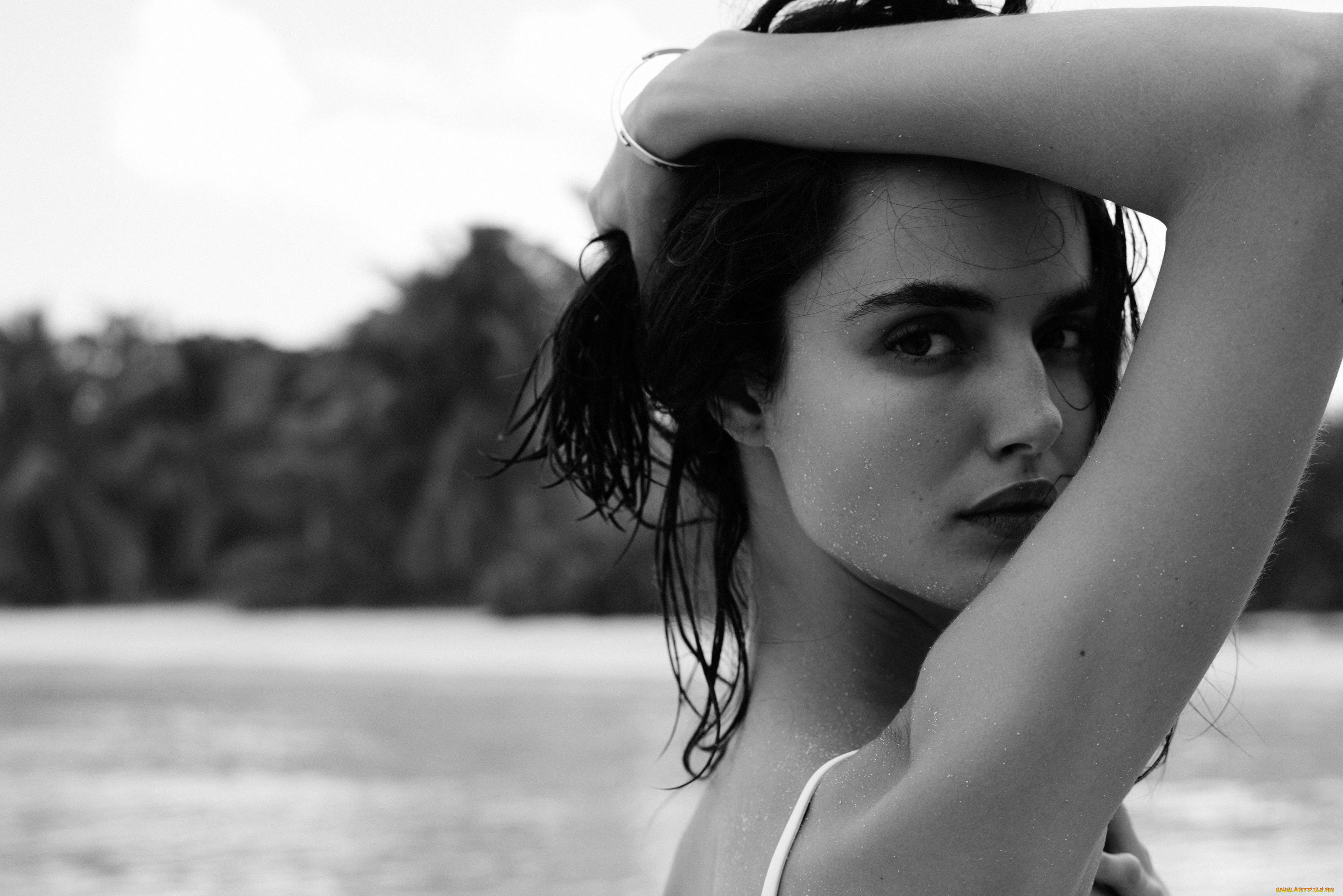 blanca, padilla, девушки, лицо, брюнетка, черно-белая