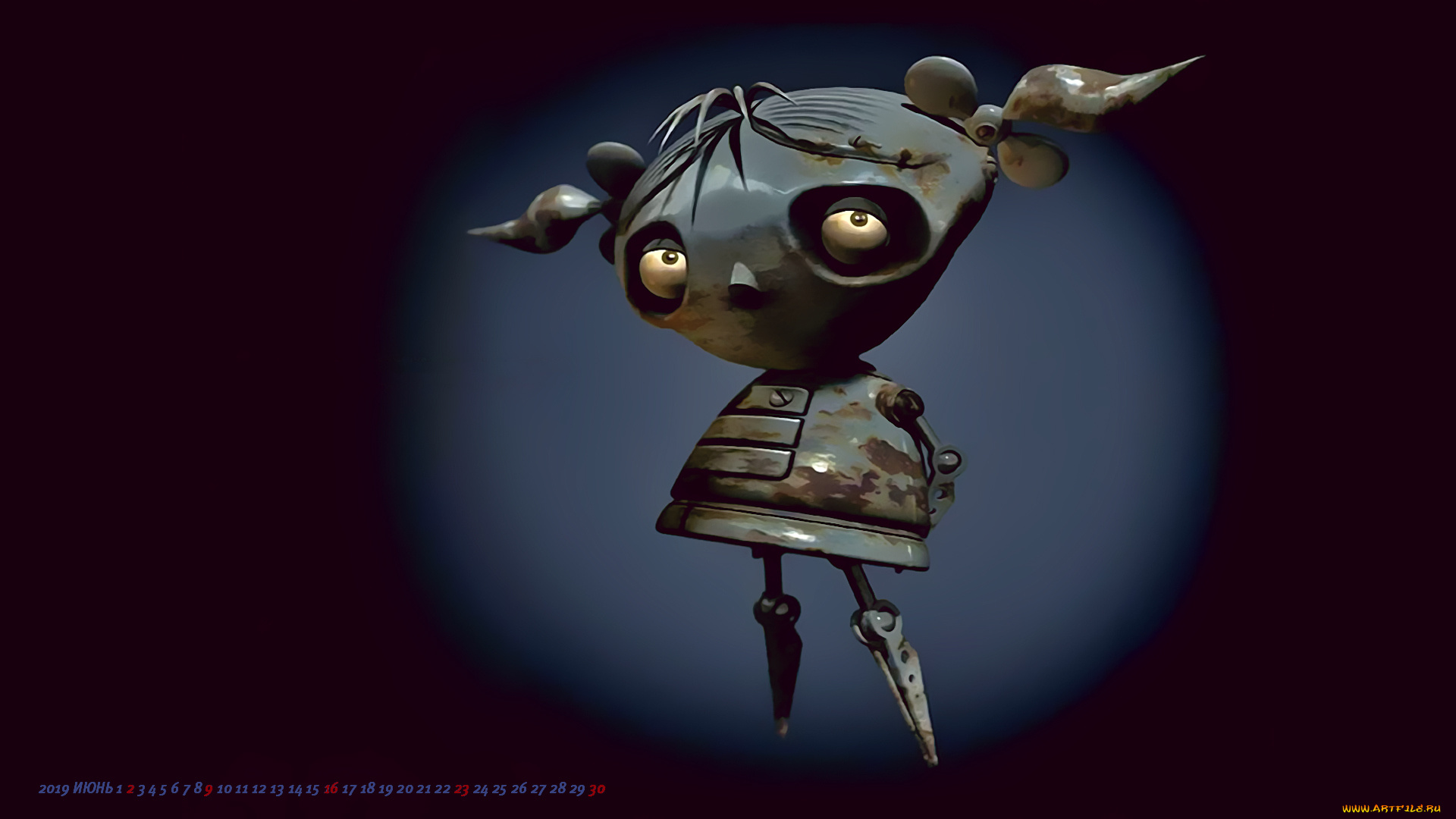 календари, фэнтези, робот, девочка, calendar, 2019