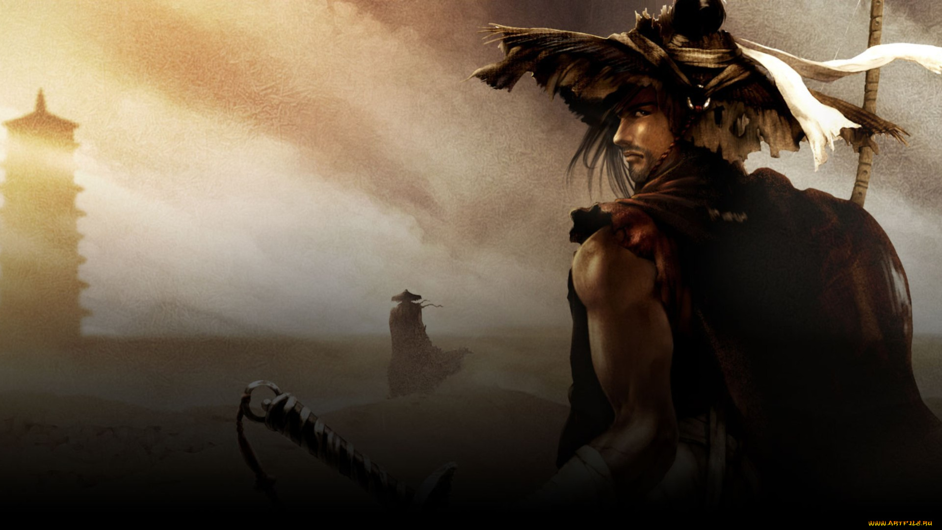 видео, игры, 9, dragons, башня, оружие, парень, шляпа, фигура, буря