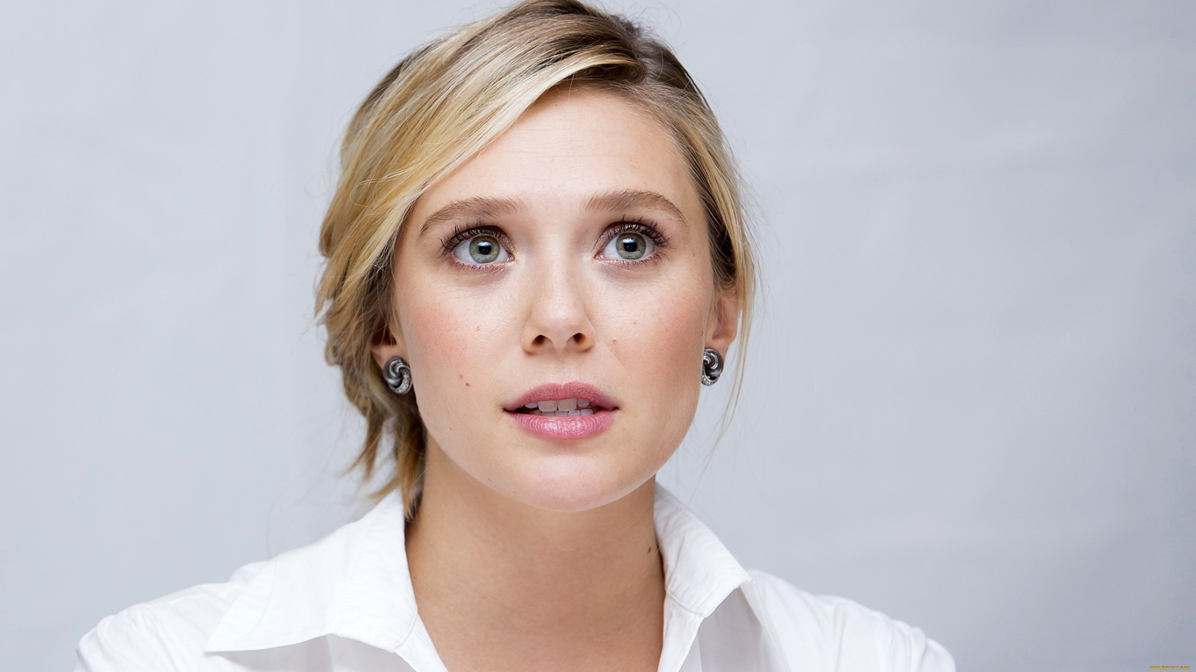 девушки, elizabeth, olsen, рубашка, блондинка, лицо