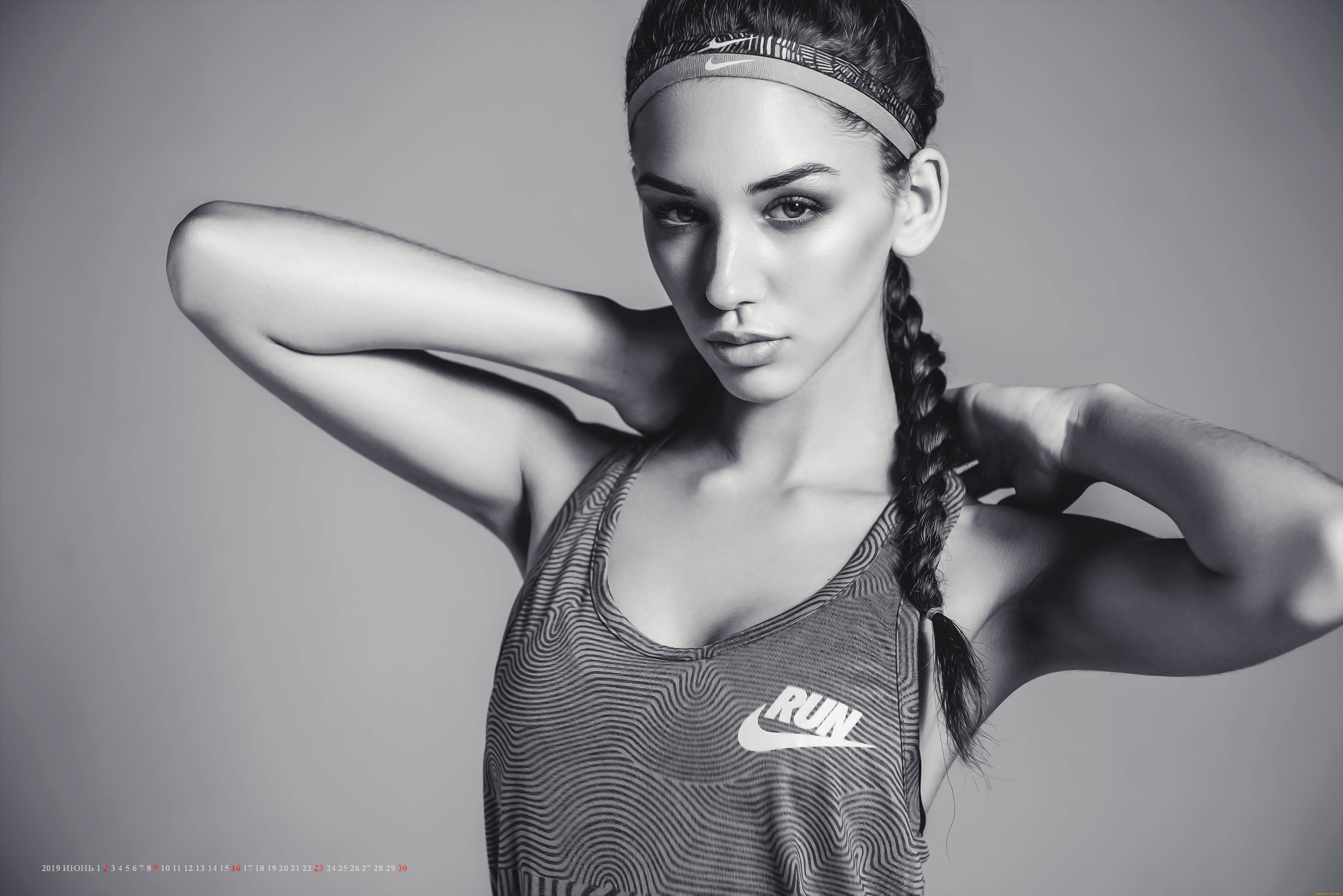 календари, компьютерный, дизайн, 2019, calendar, женщина, повязка, взгляд, девушка