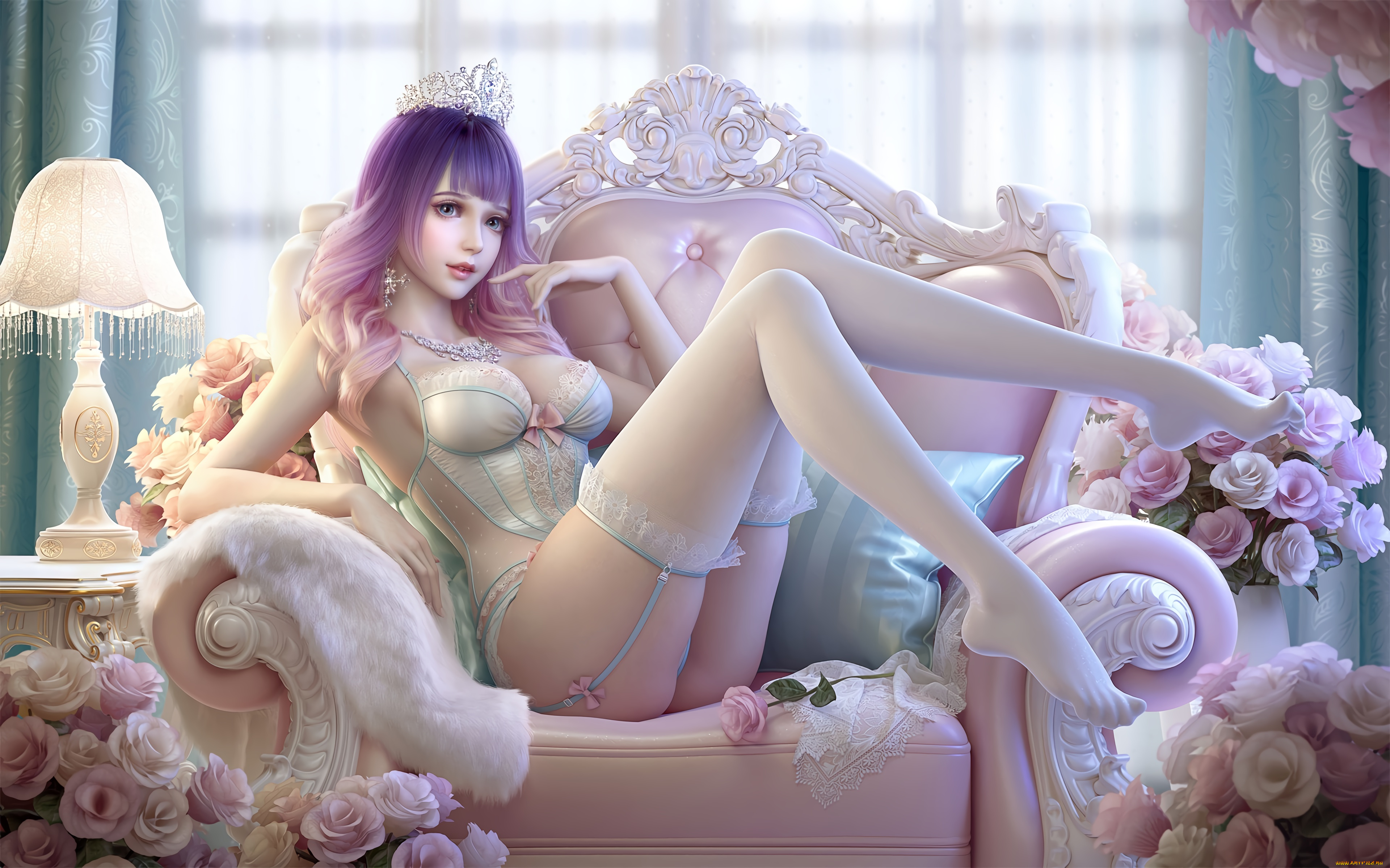 девушка, в, белом, белье, рисованное, люди, девушка, красивая, супер, секси, няша, нежная, классная, модница, лапочка, мадам