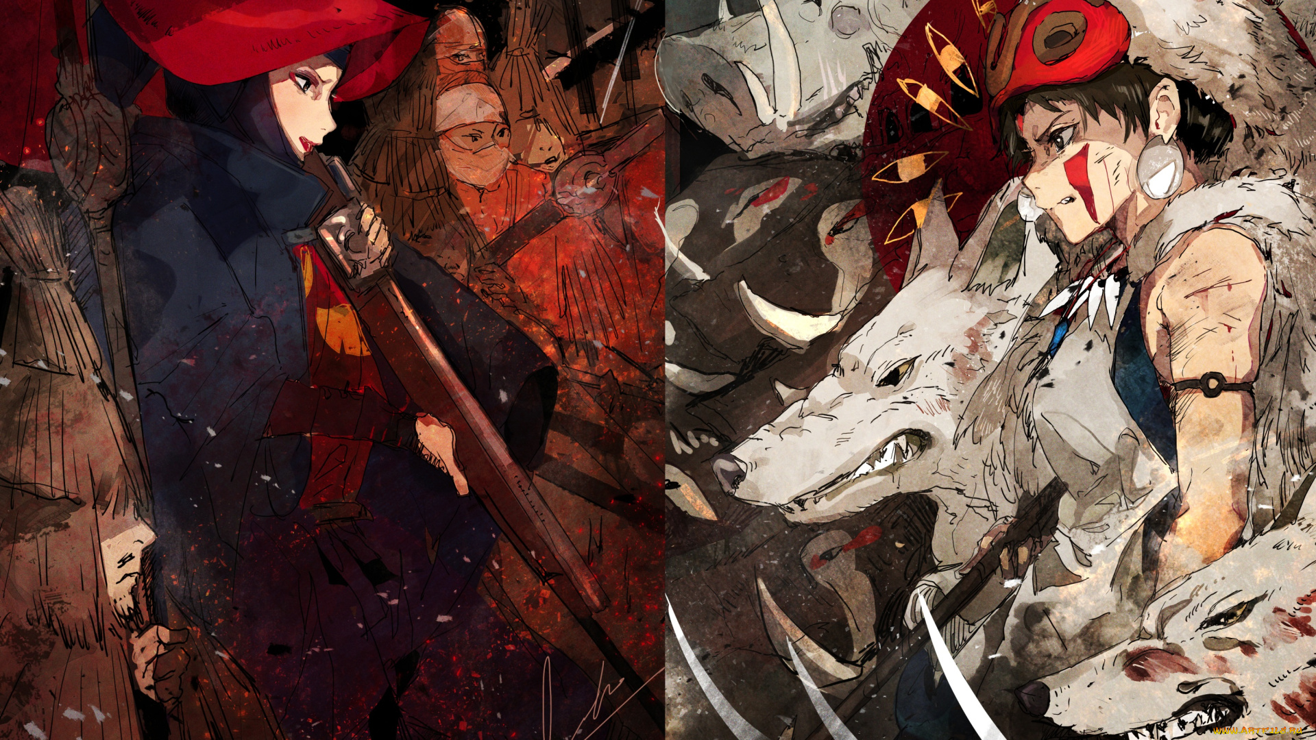 аниме, mononoke, hime, принцесса, мононоке