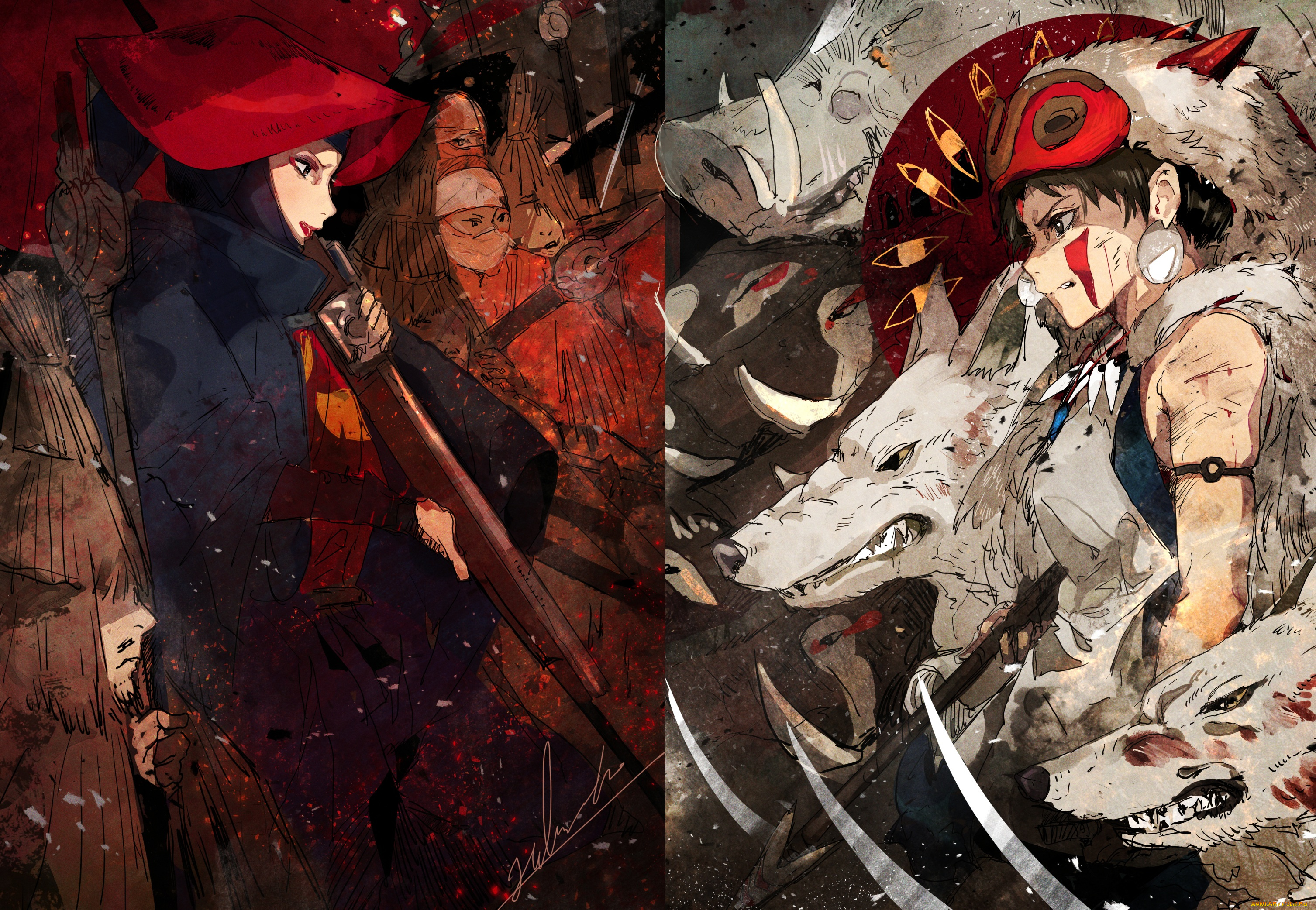 аниме, mononoke, hime, принцесса, мононоке