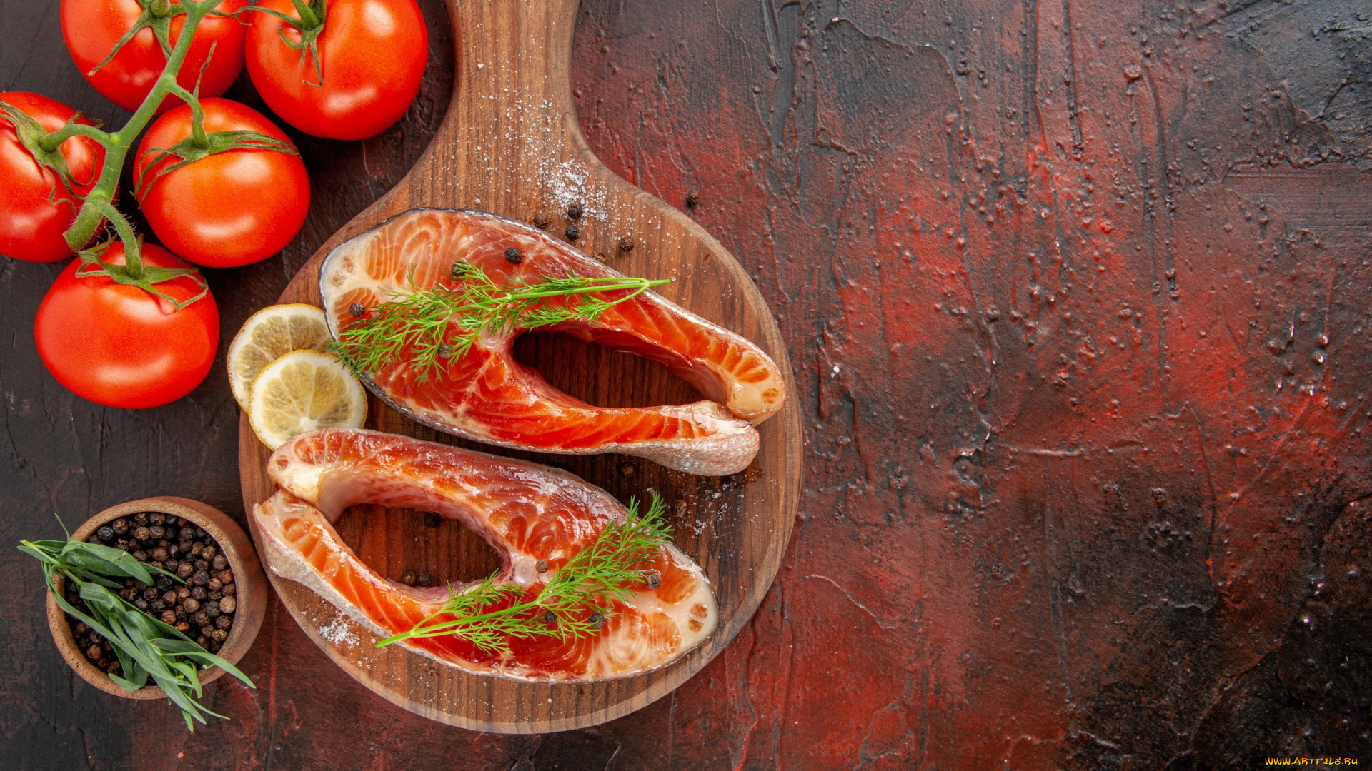 еда, рыба, , морепродукты, , суши, , роллы, помидоры, перец, форель, укроп