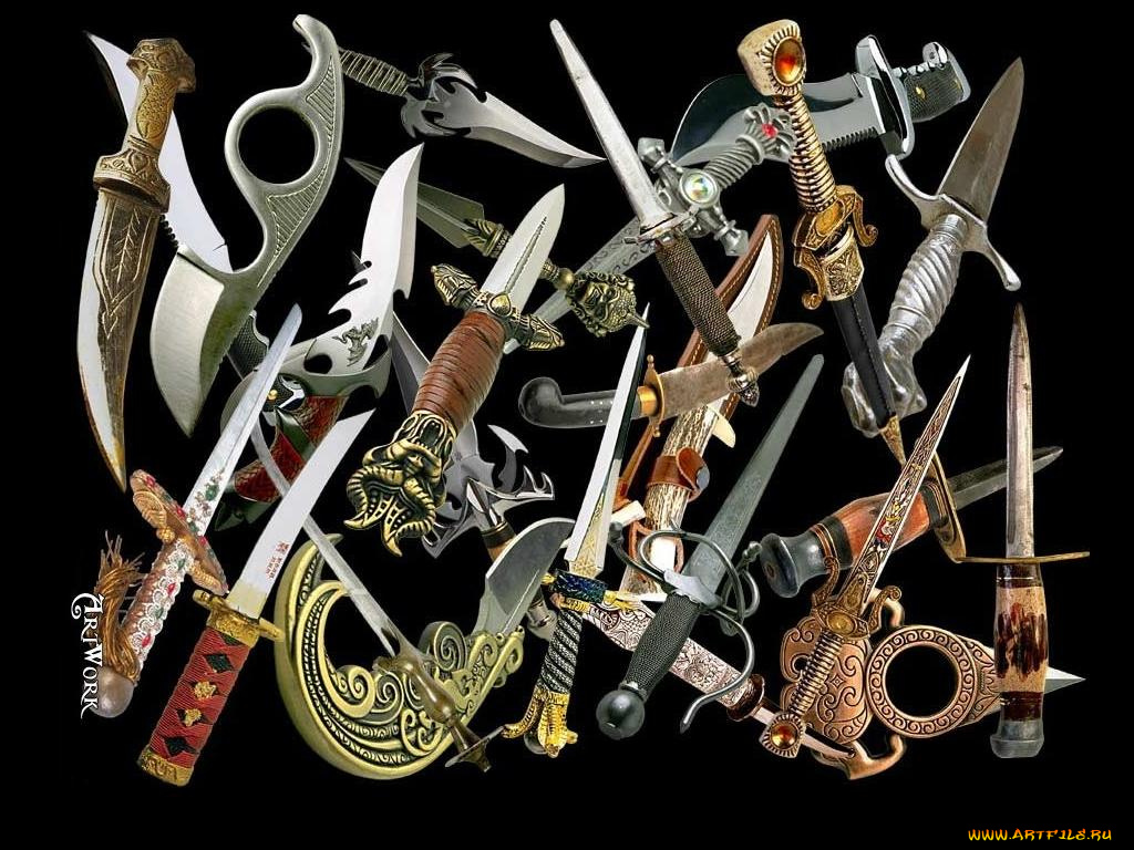 набор, ножей, оружие, холодное