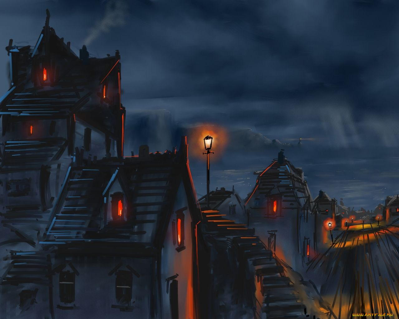 рисованные, города