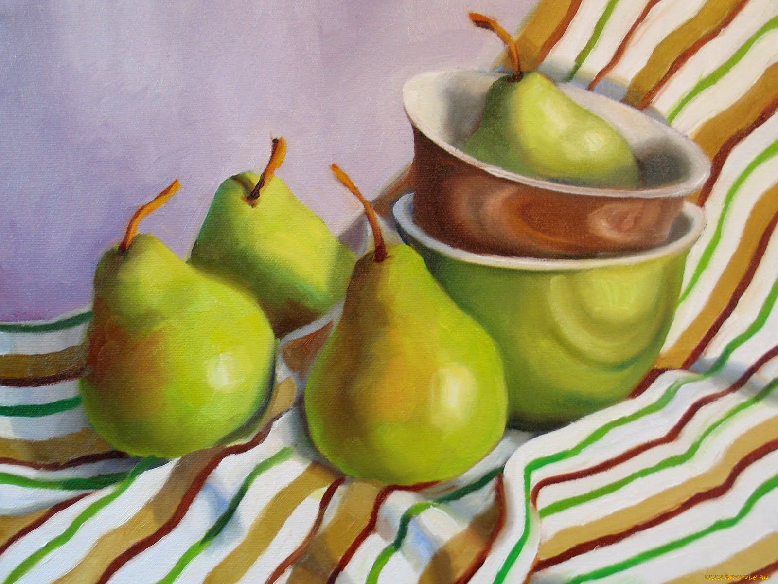 рисованные, еда, груши